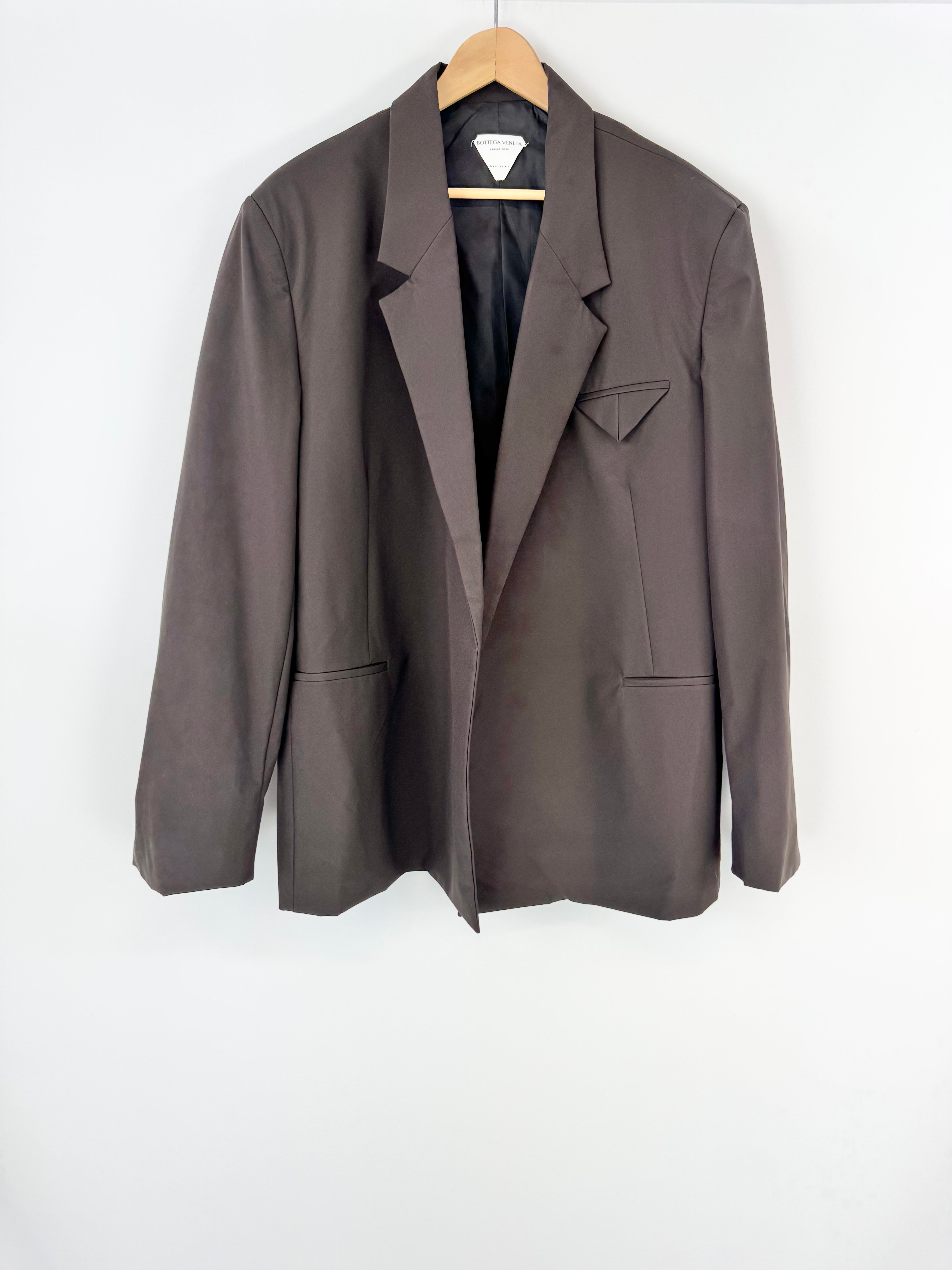 Bottega Venata Deep Brown Spring 2020 Open Blazer - 52