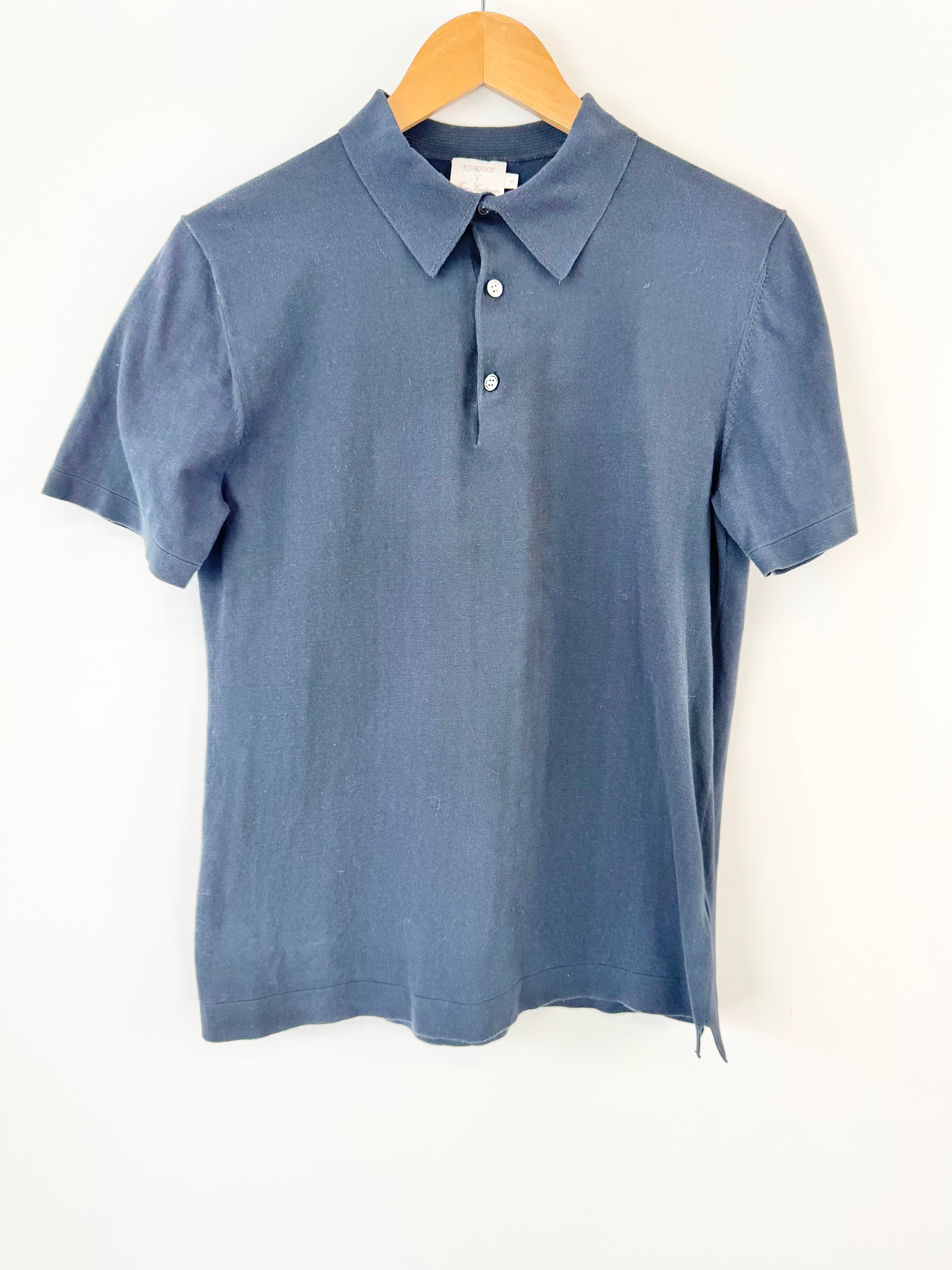 P Johnson Navy Cotton T-Shirt - AU8