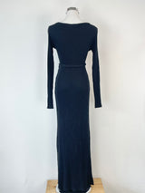 Lois Hazel Black Ribbed Knit Dress - AU8
