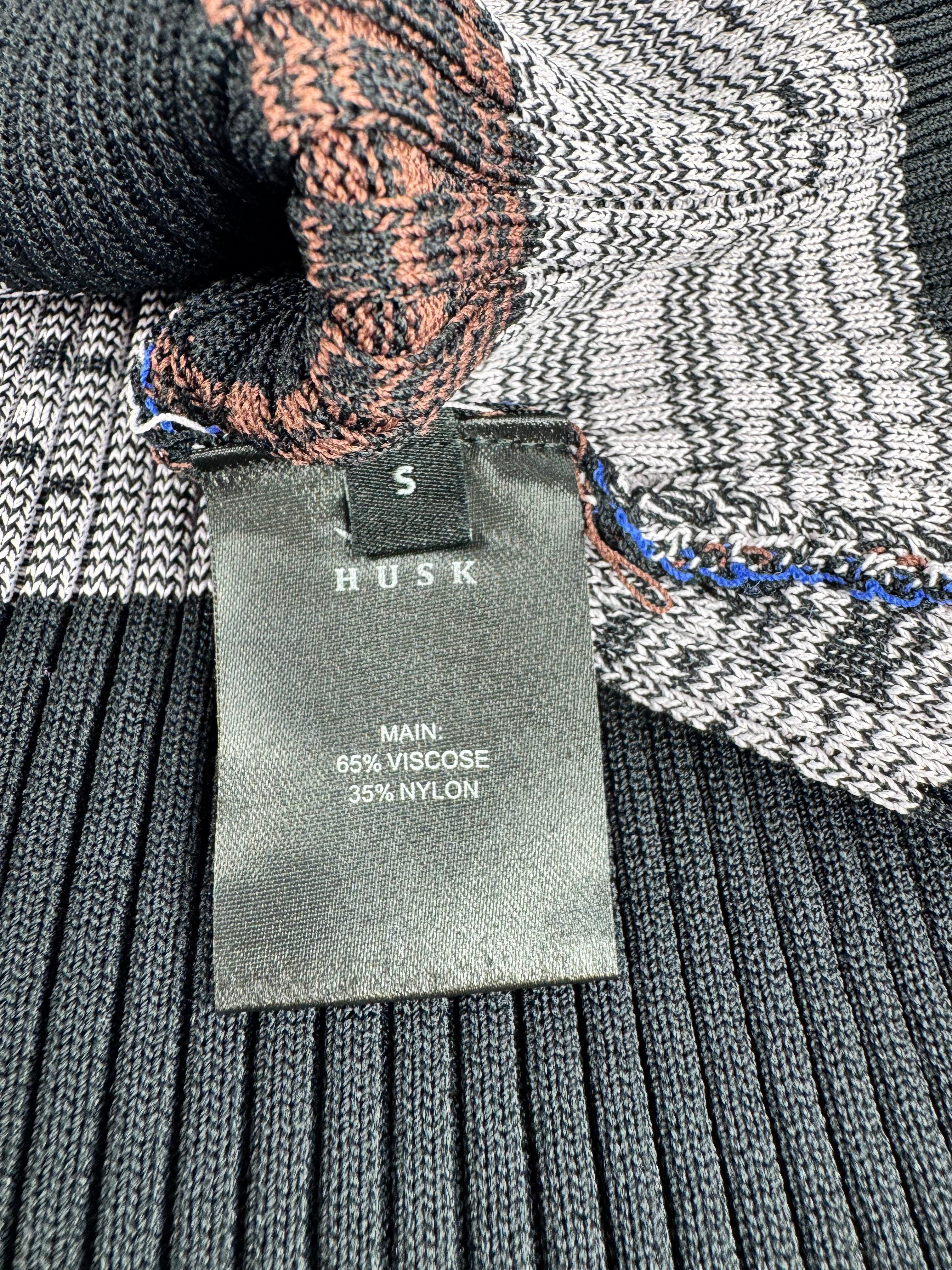 Husk Blue Silver Bronze & Black Striped Skivvy - AU8