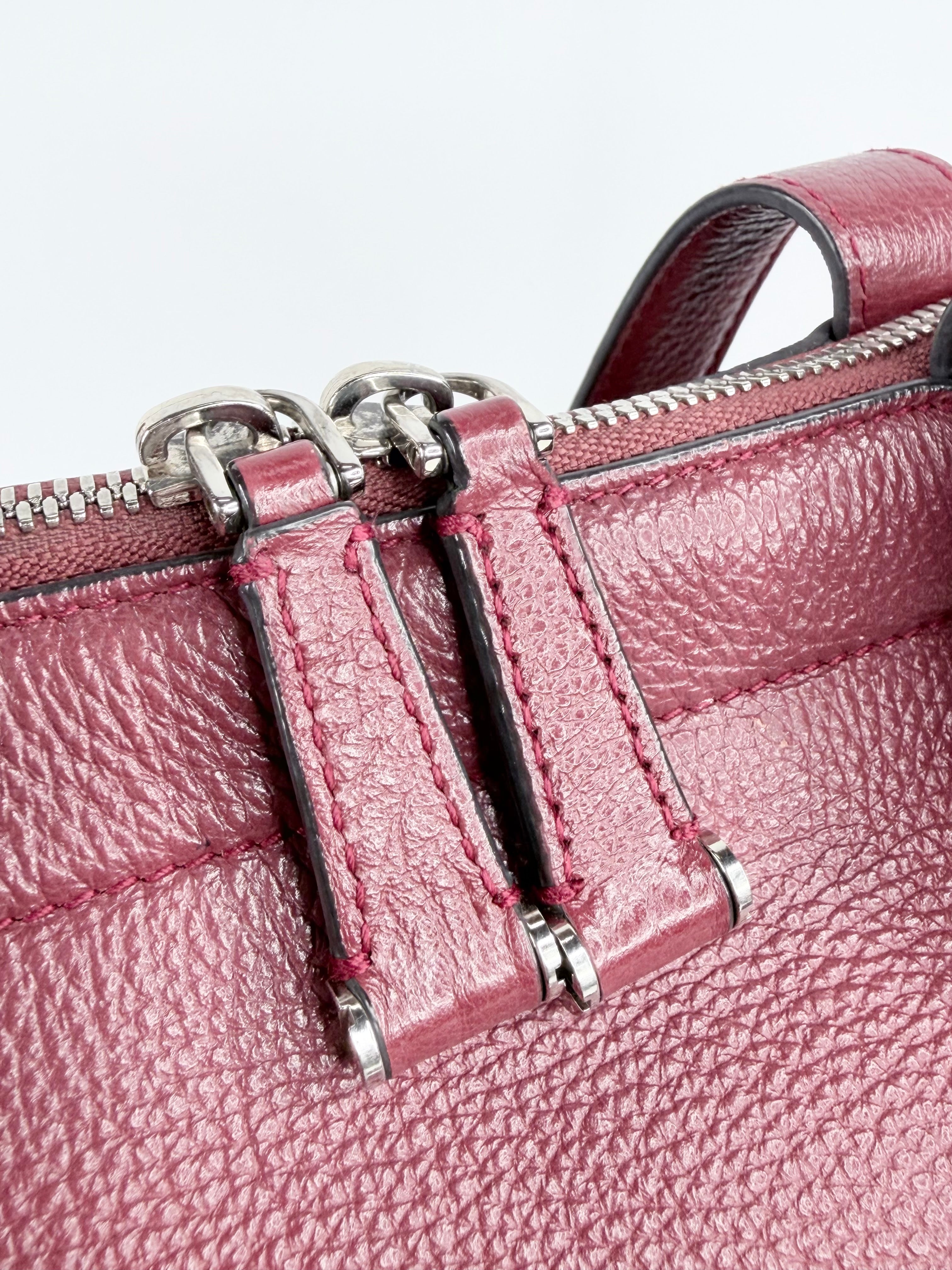 Bally Wine Grained Leather ‘Ballyssime’ Shoulder Bag