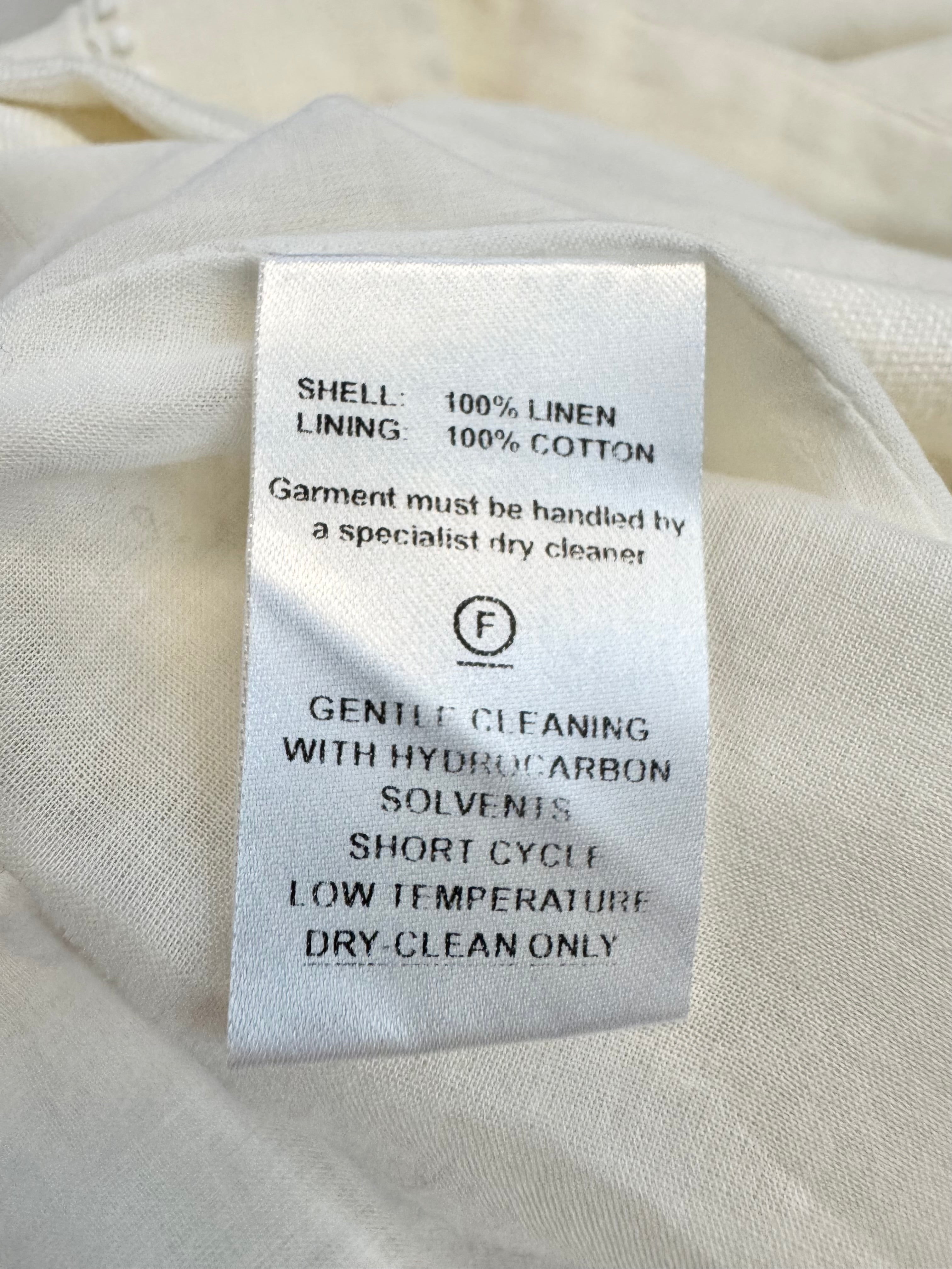Rachel Gilbert Cream Linen Skirt with Slit - AU8