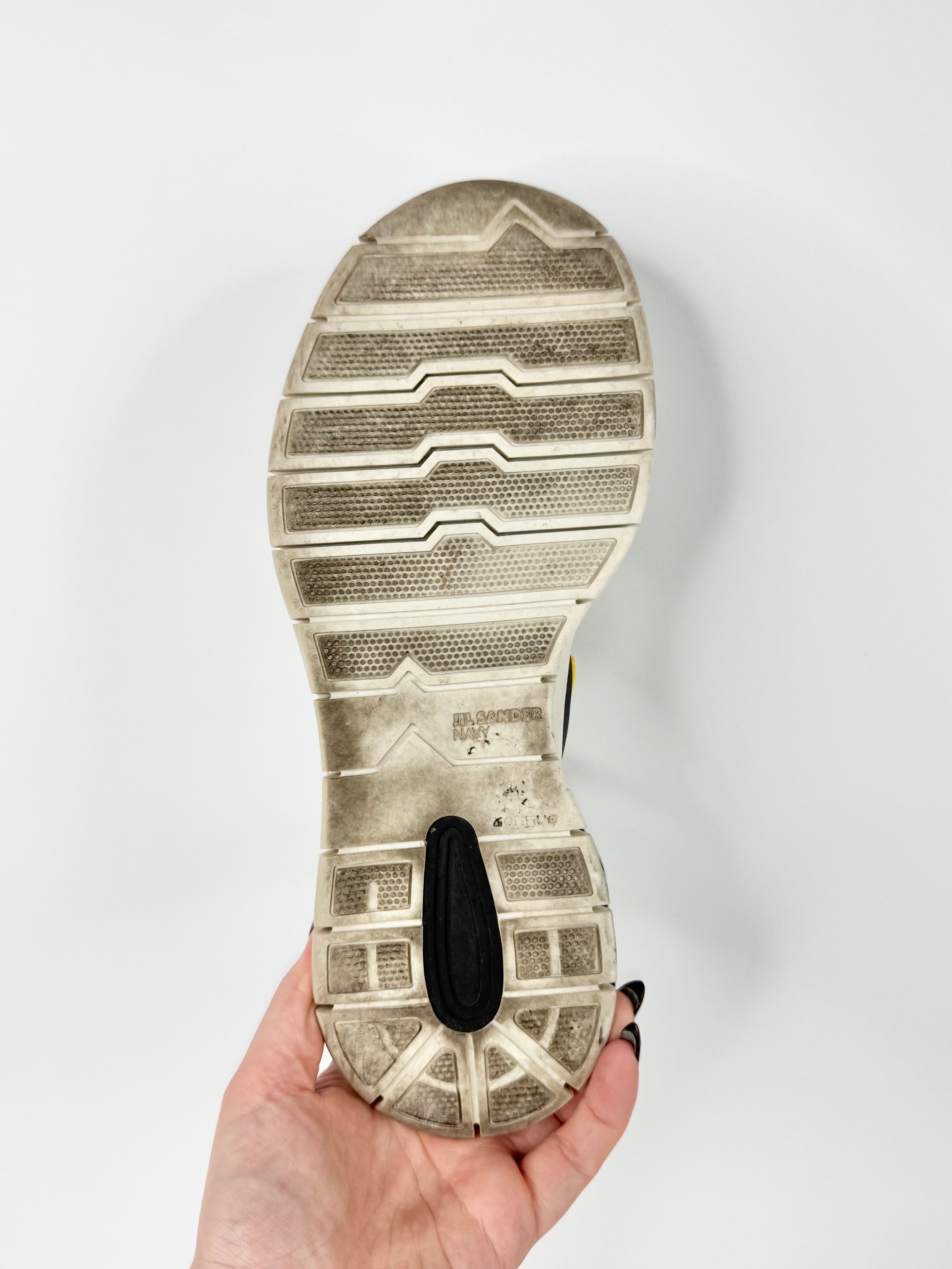 Jil Sander Navy White, Blue & Yellow Sandals - EU41