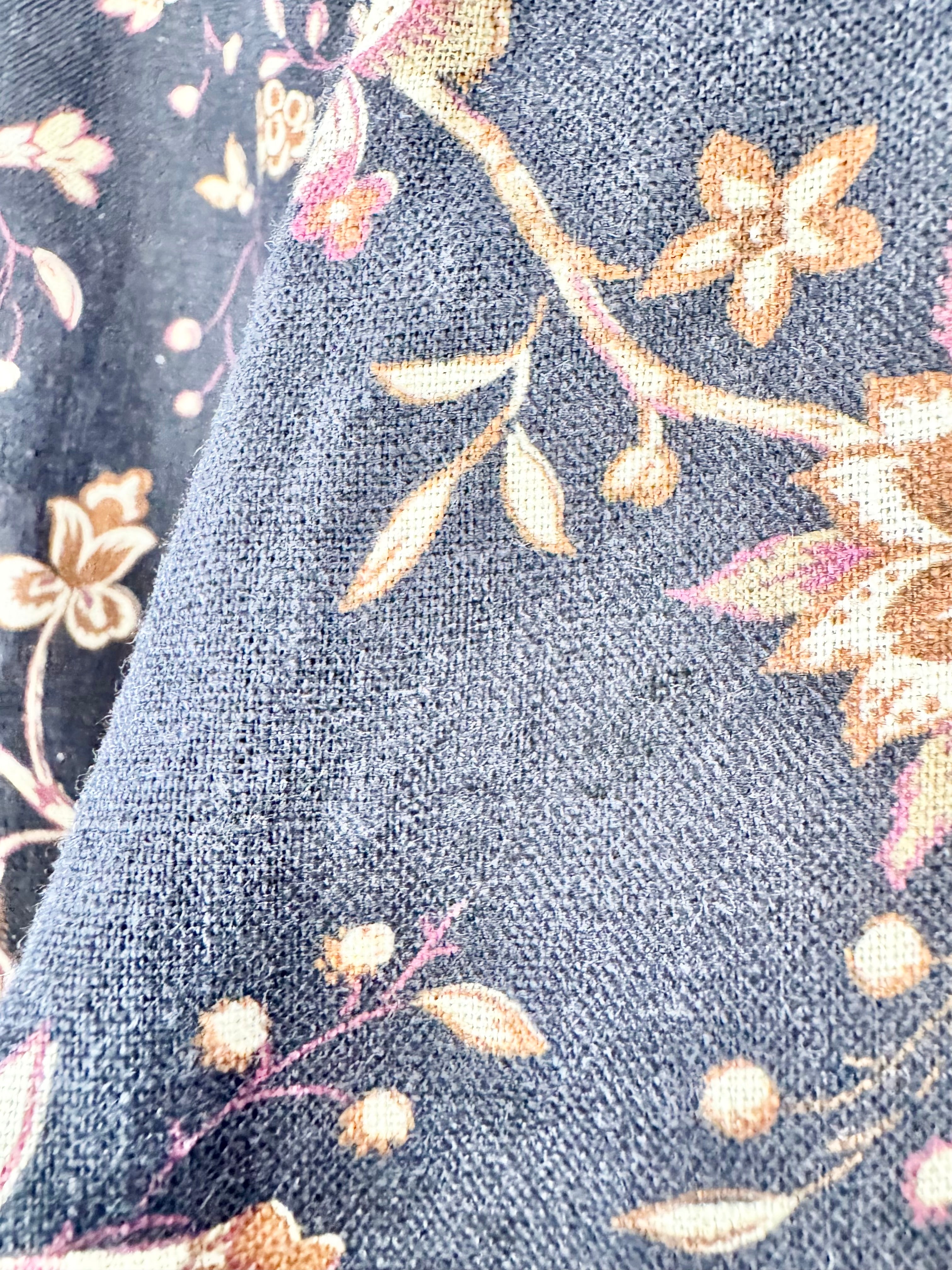 Zimmermann Navy Floral Linen Wide Leg Trousers - AU8/10