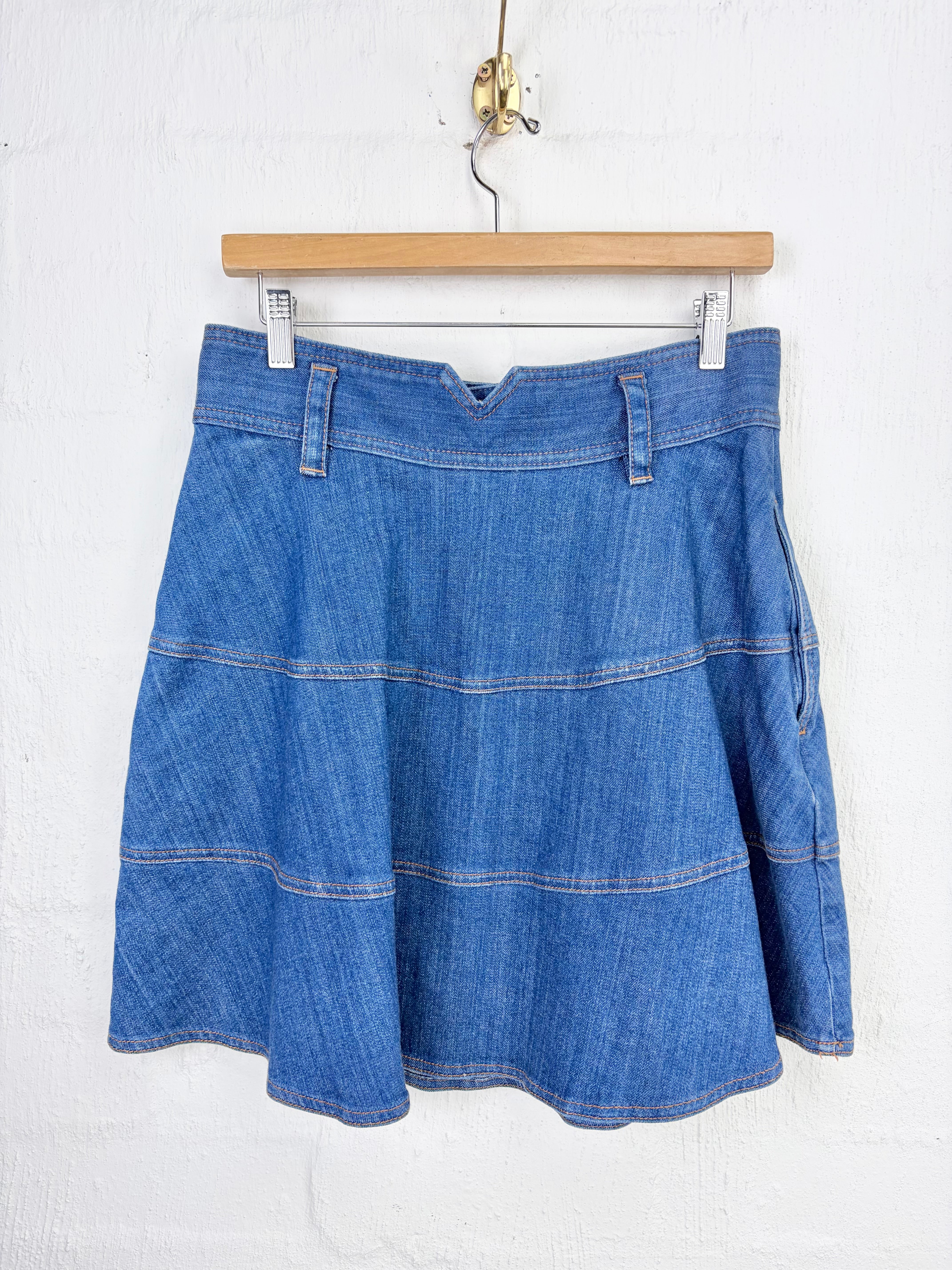 Gorman Blue Denim Flared Skirt - AU12