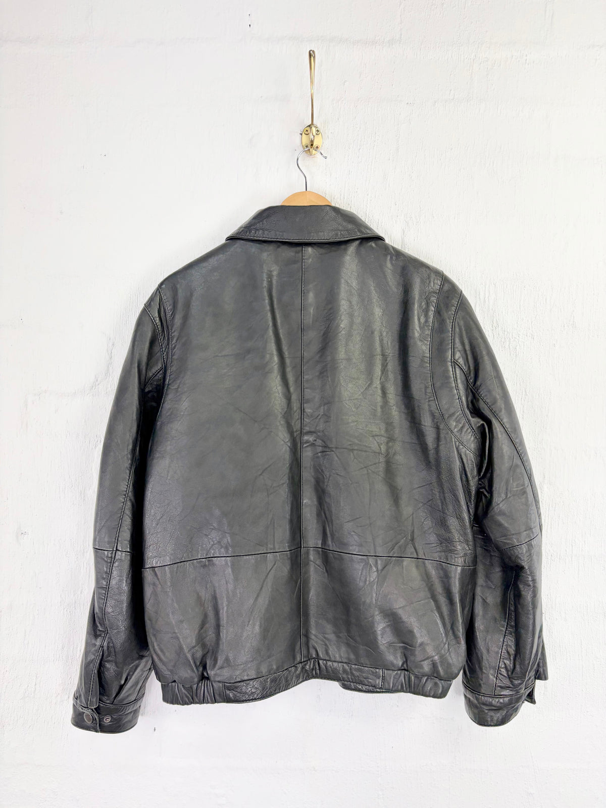 Nautica Black Leather Jacket - M