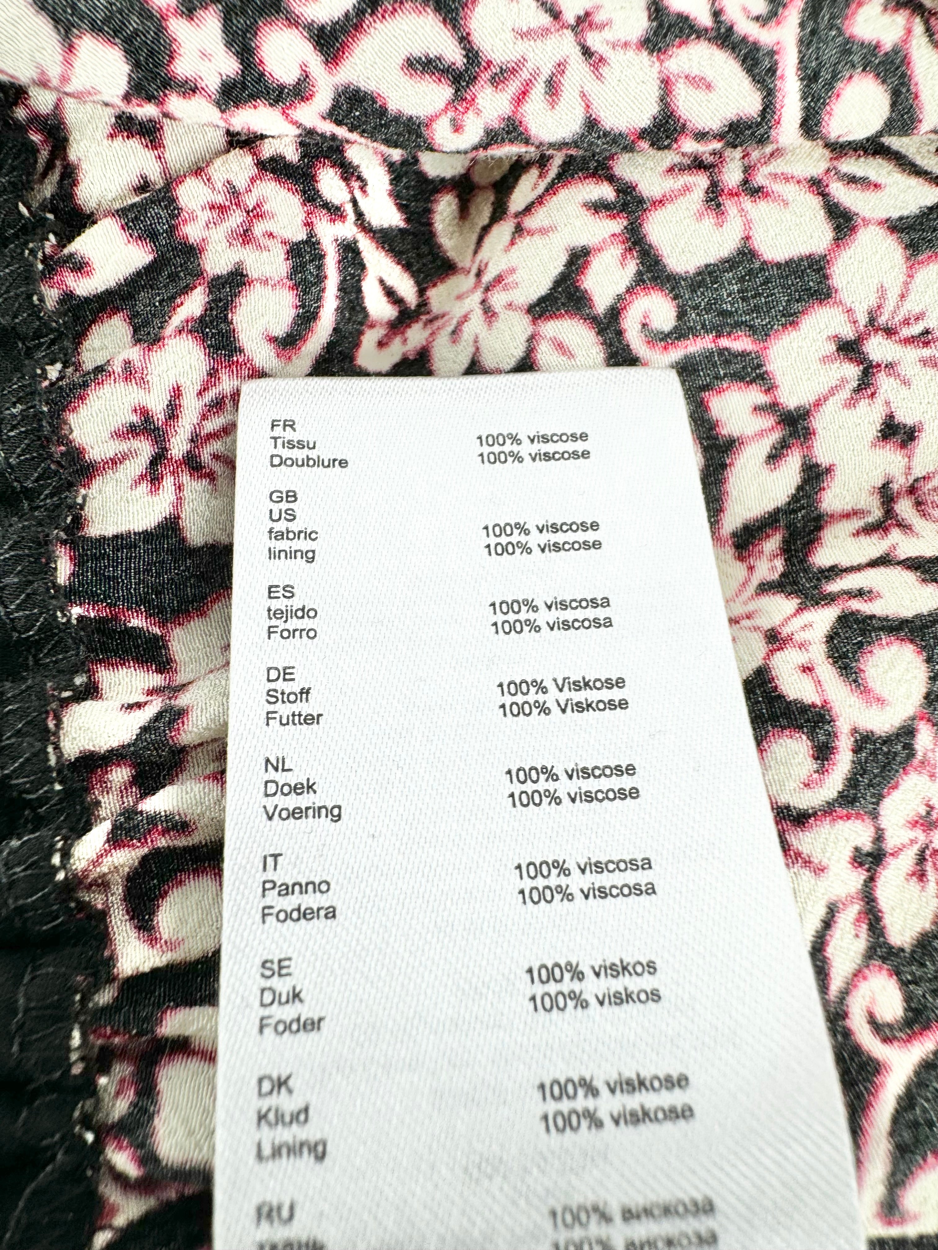 Maje Red Cream & Black Floral 'Lanael' Peasant Blouse - AU8