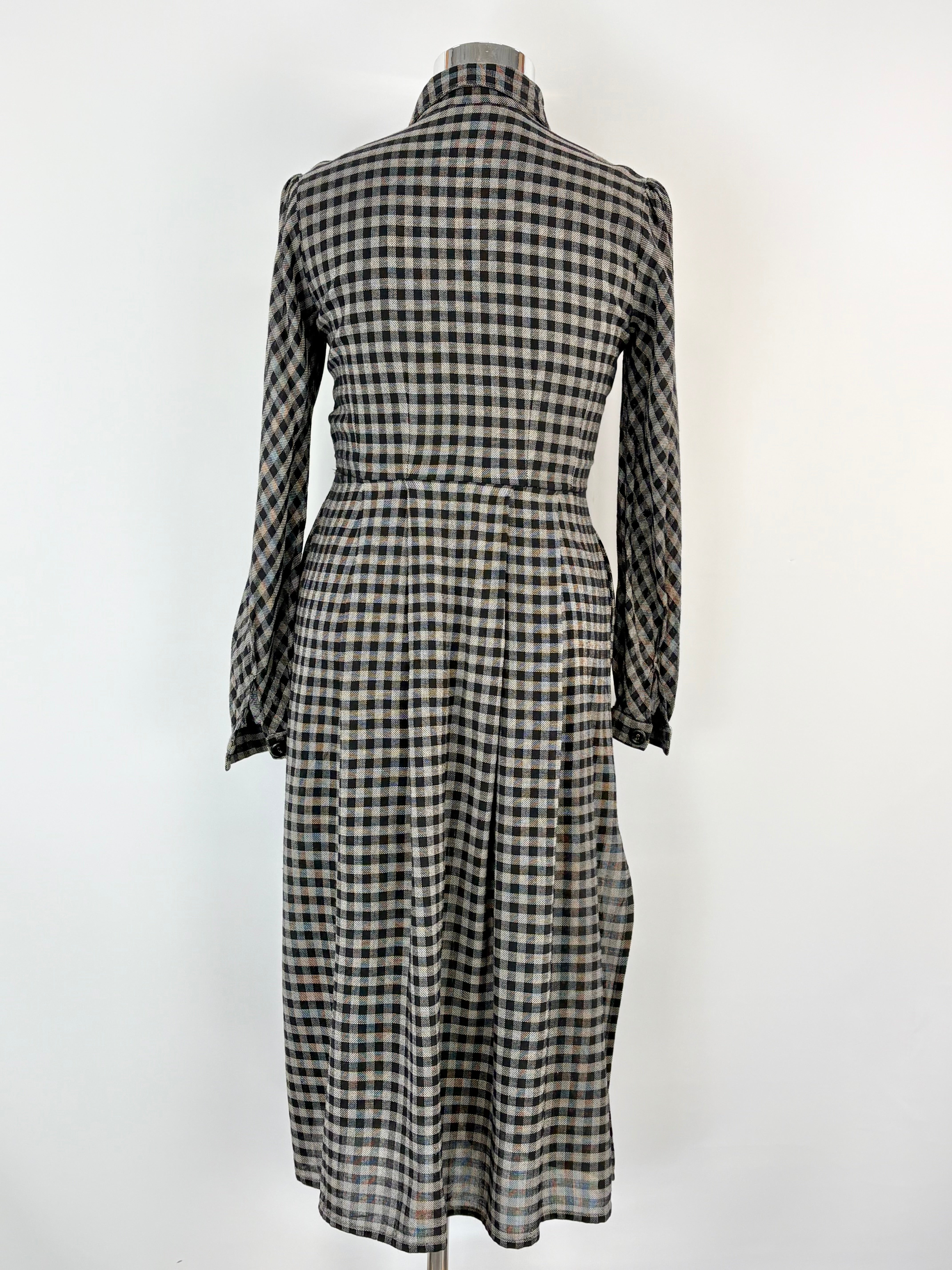 Ivano Boni Black & White Checked Long-Sleeve Dress - AU12