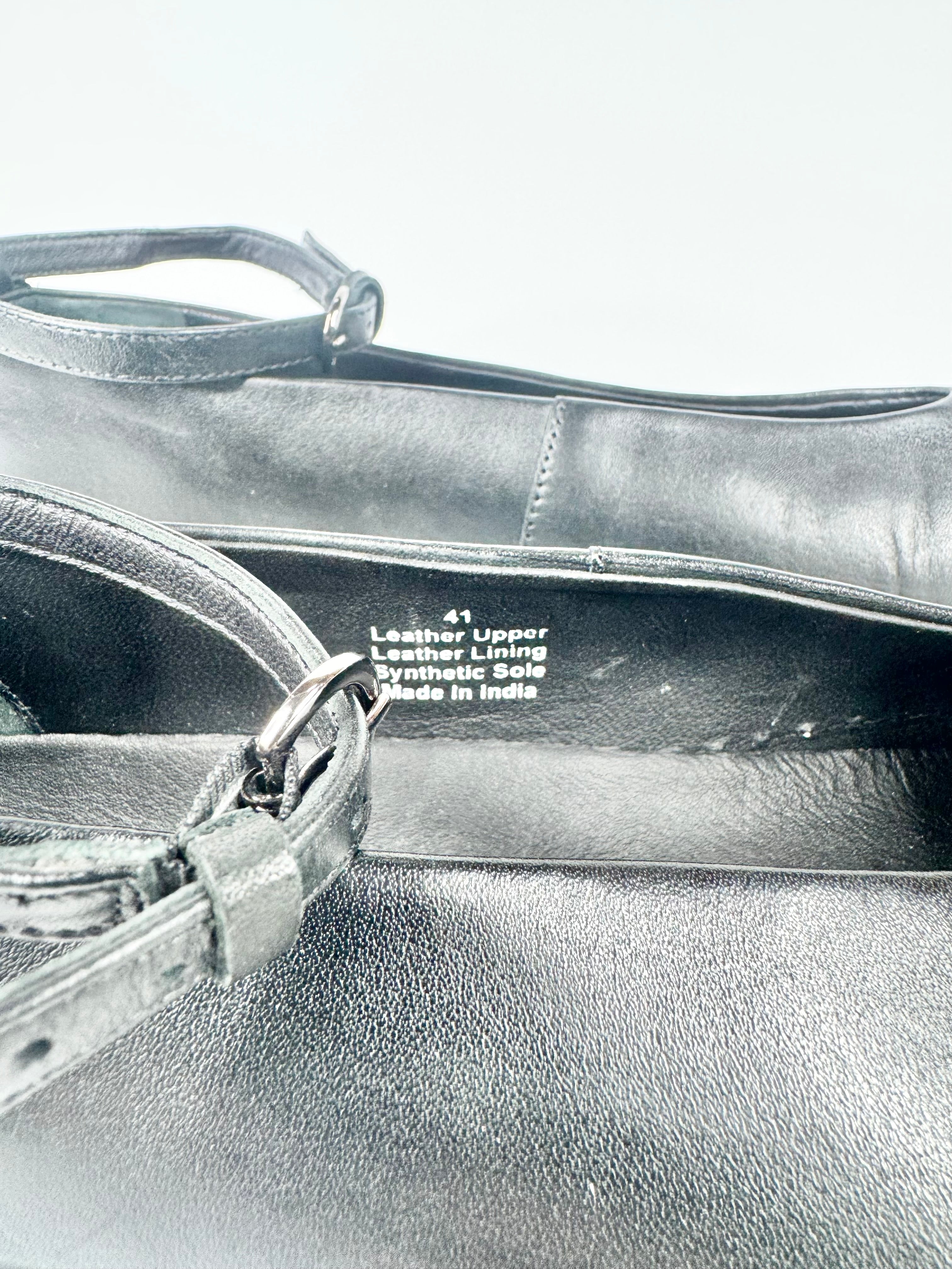 Elk Black & White Platform Mary Janes - EU41