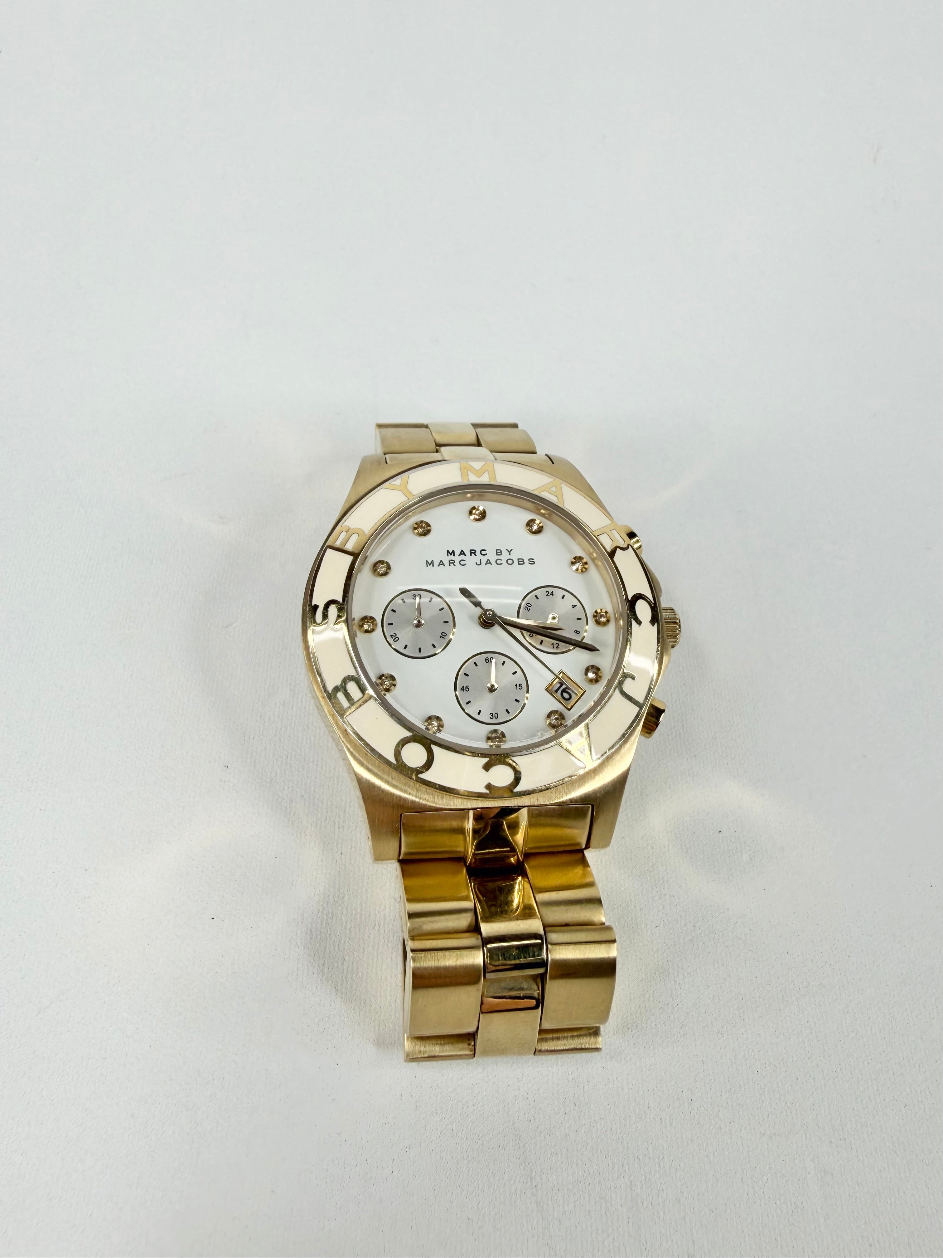 Marc by Marc Jacobs Gold & Cream Enamel Watch