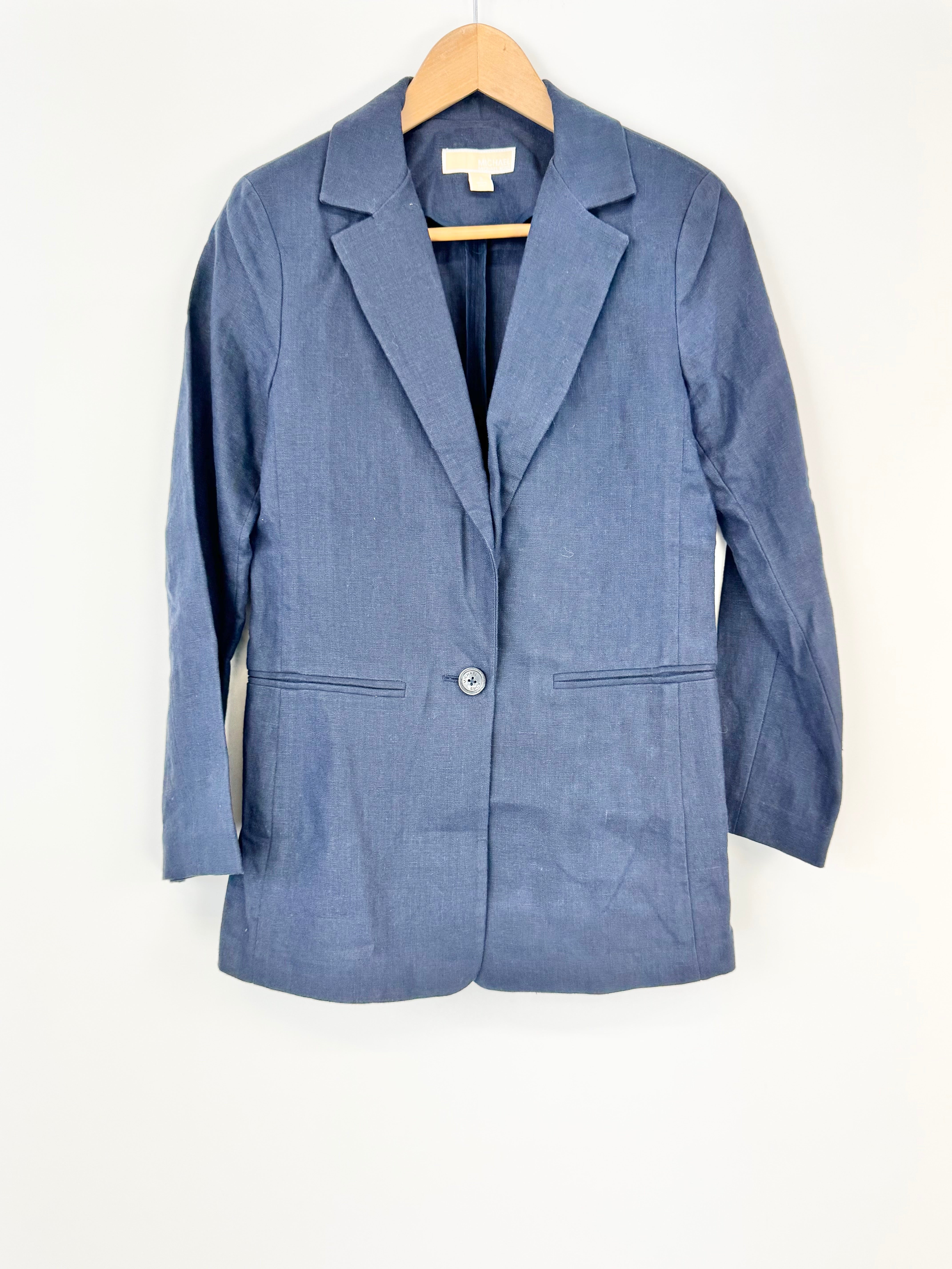 Michael Kors Navy Linen Blazer - AU8/10
