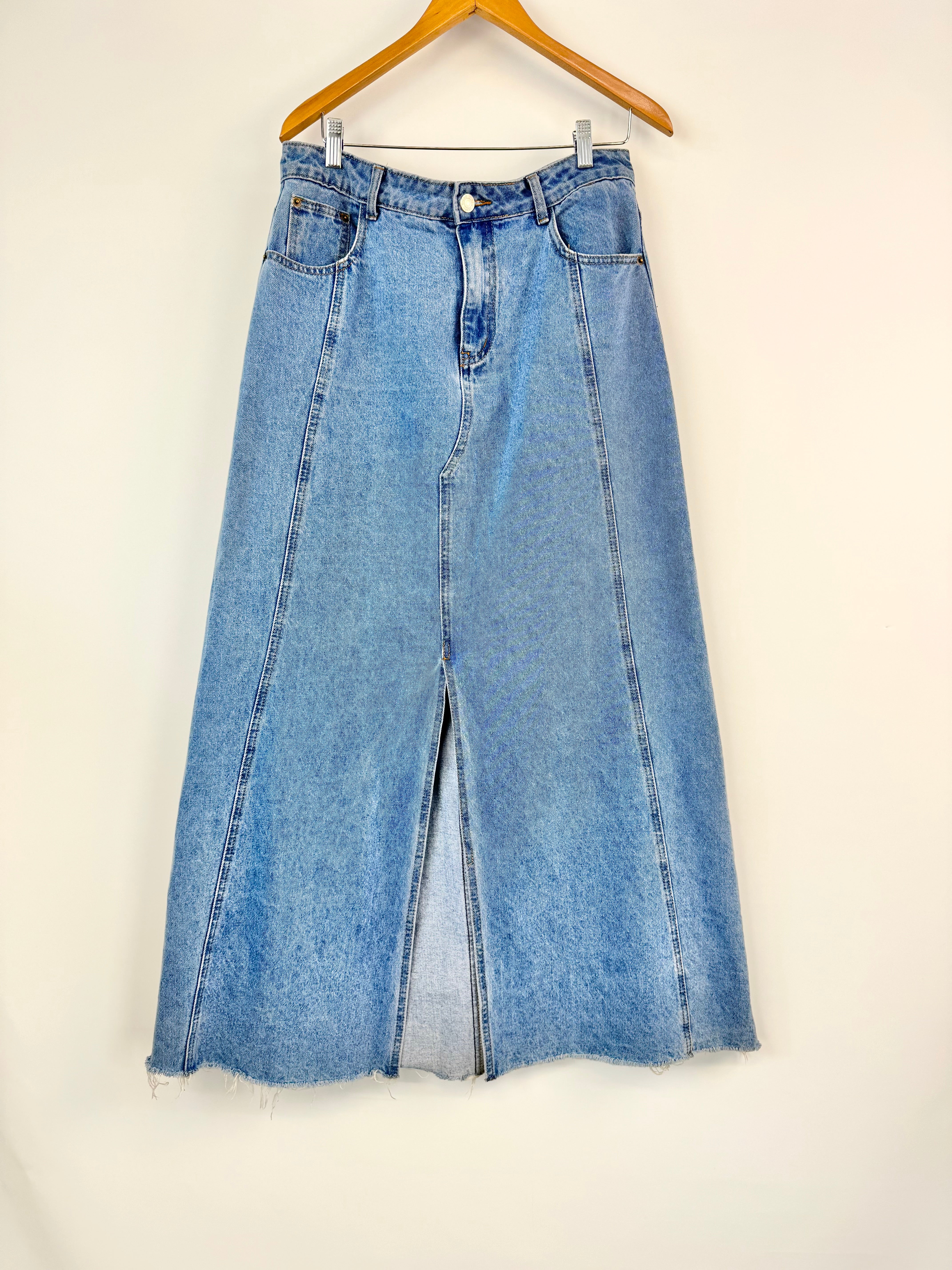 Dissh Light Blue Denim Looking Long Skirt - AU12