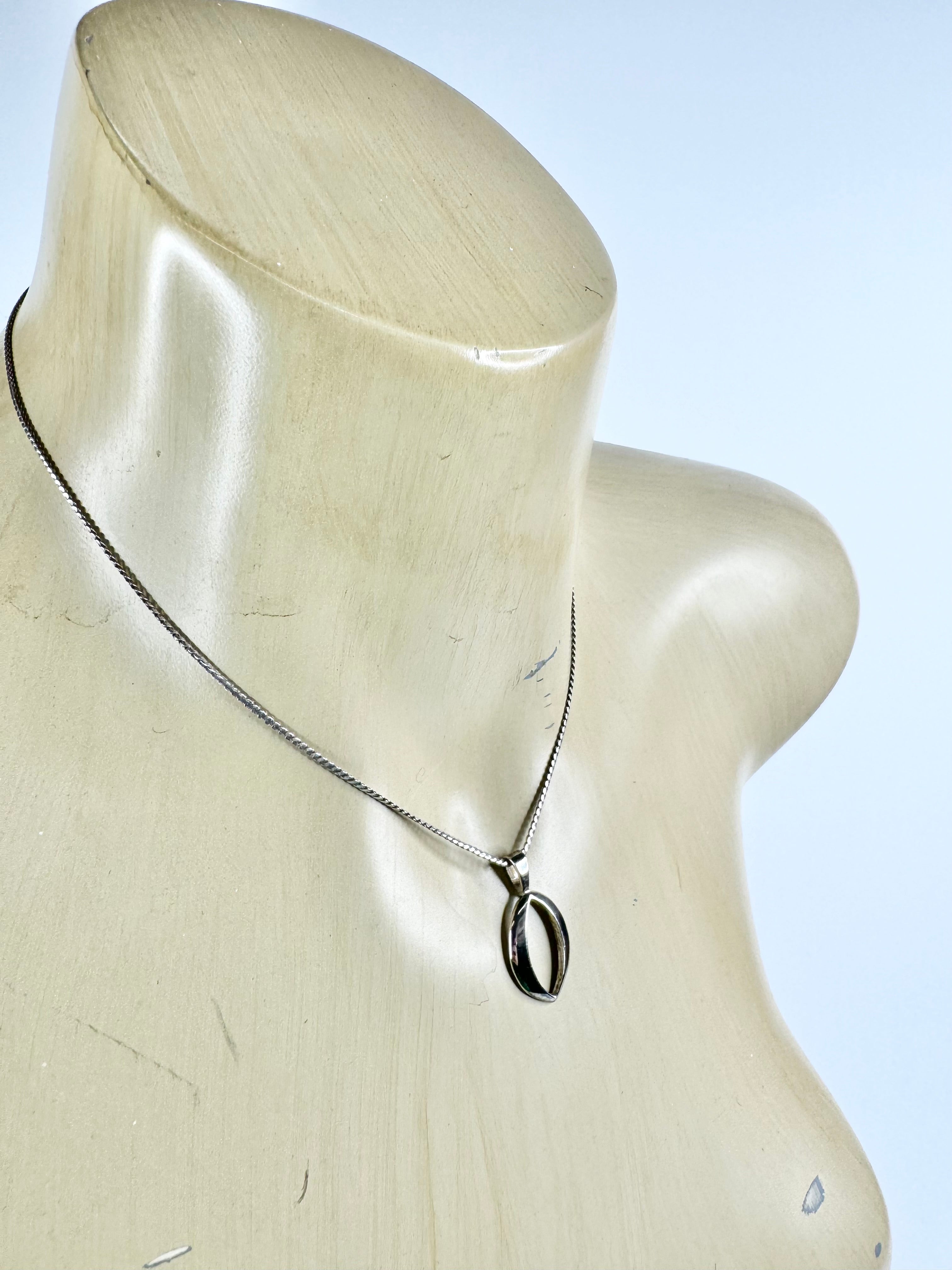 Oroton Silver Chain and Oval Pendant