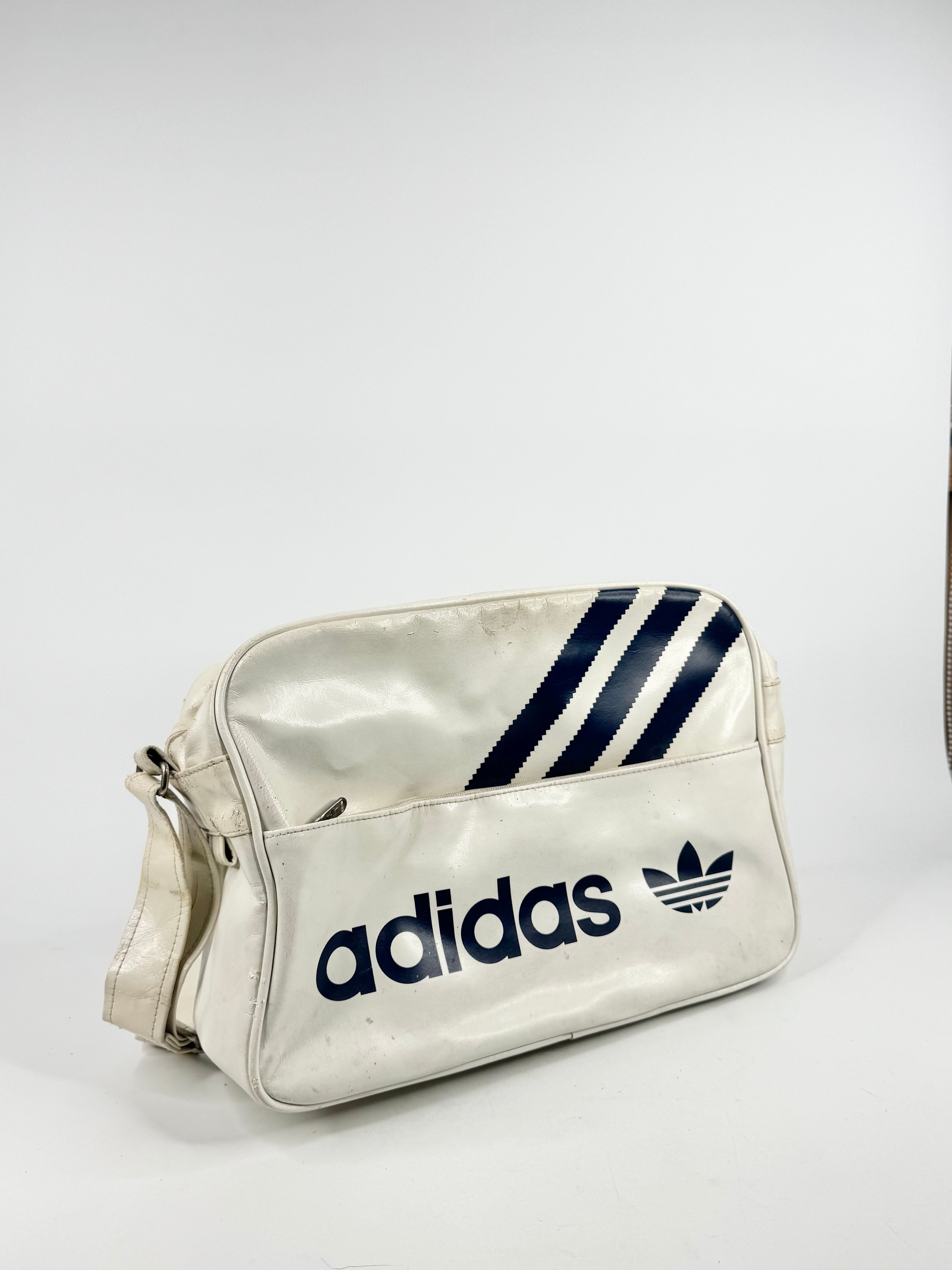 Vintage Adidas Cream Vinyl Bag