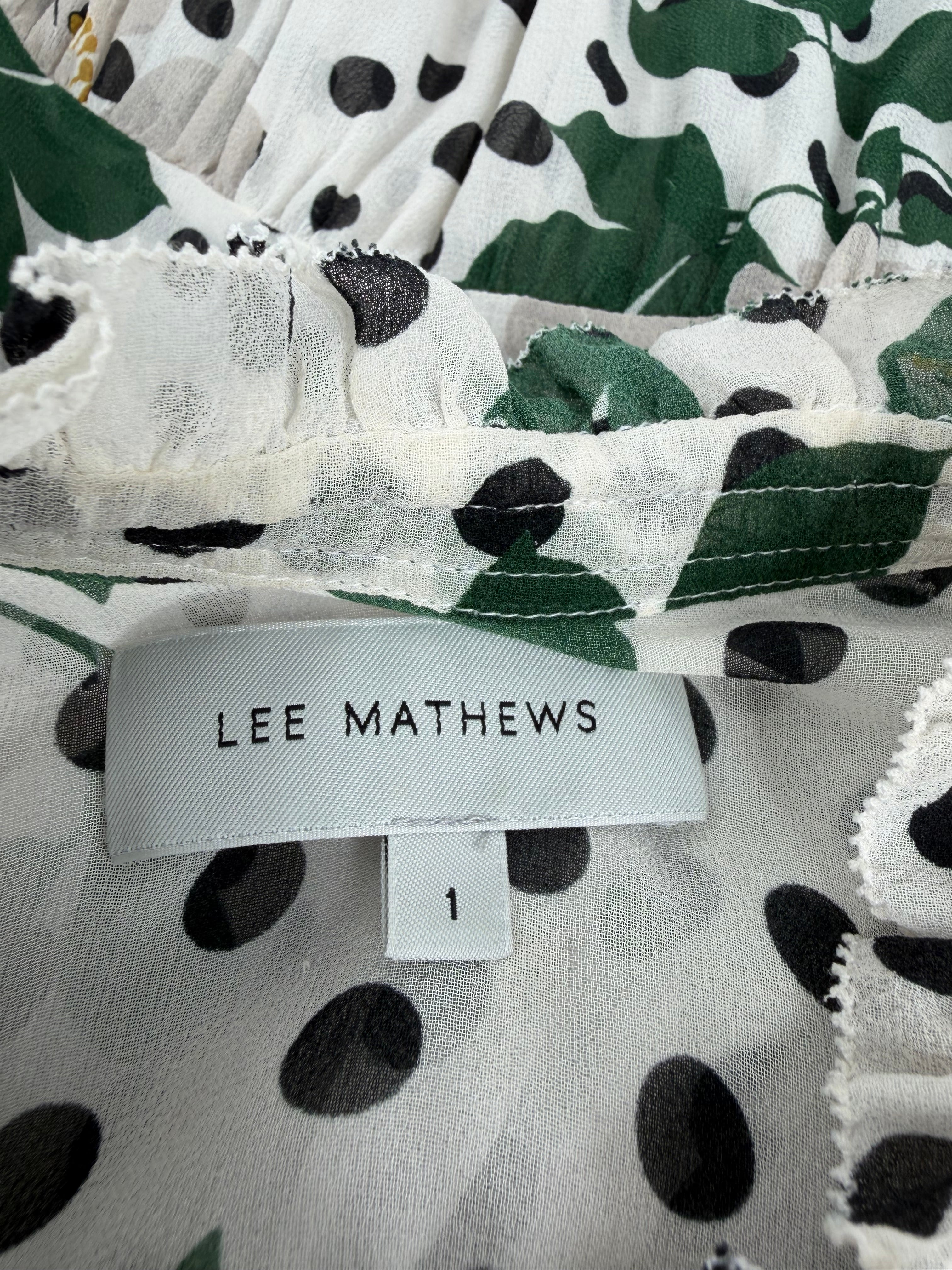 Lee Mathews Floral Polka Dot Peasant Top - AU6