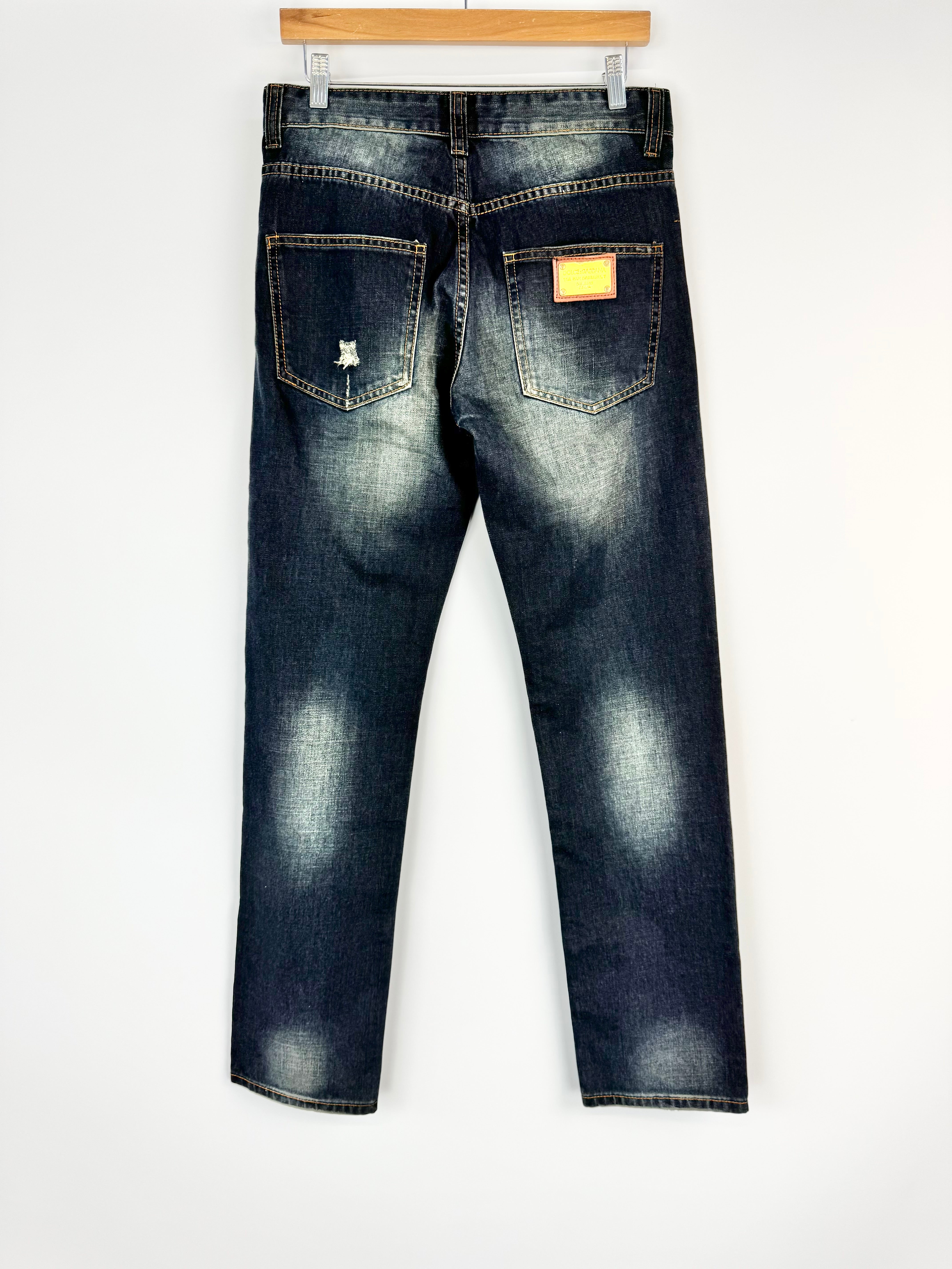 Dolce & Gabbana D&G Distressed Indigo Slim Leg Jeans - 30