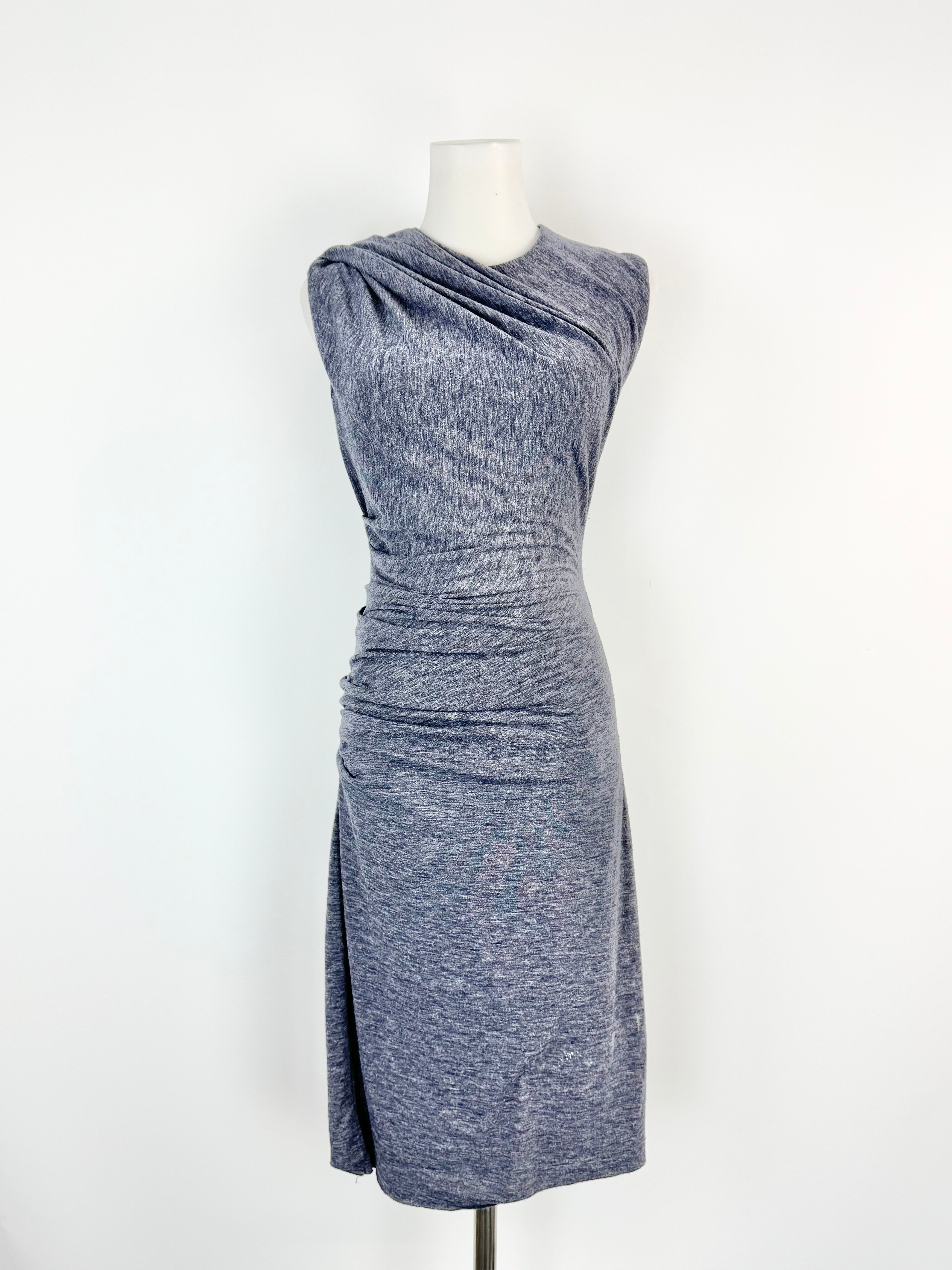 T by Alexander Wang Stone Blue Midi Dress - AU8/10
