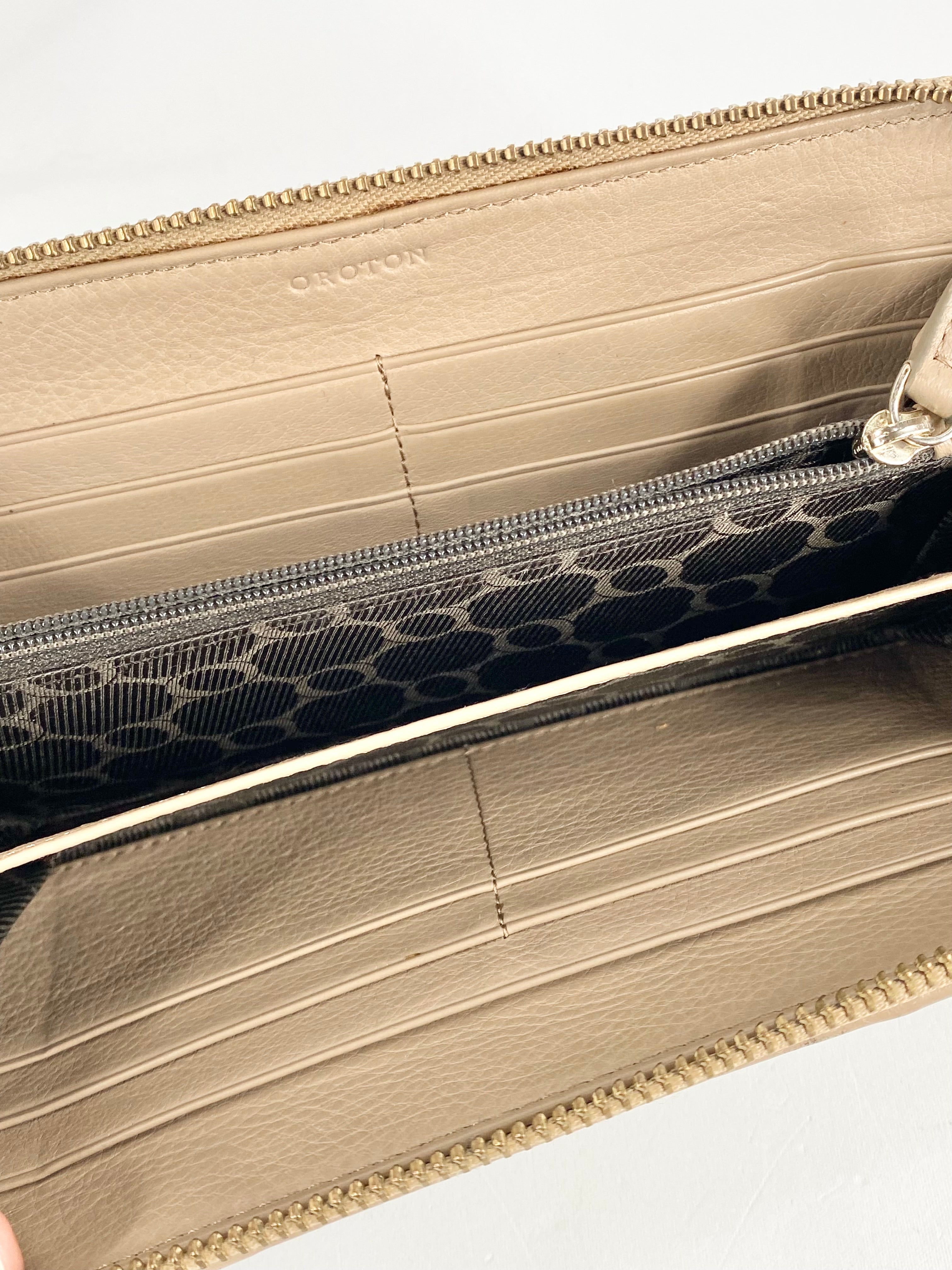 Oroton Soft Beige Monogram Wallet