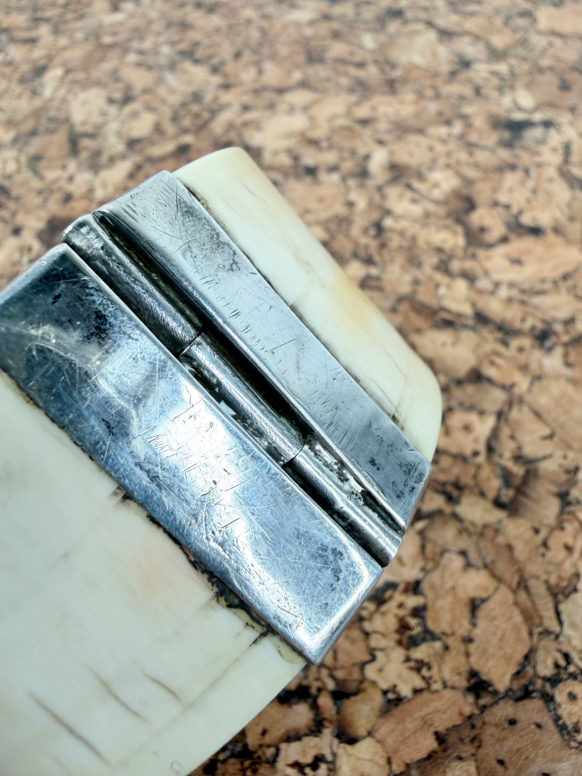Vintage Silver & Bone Pin Bangle