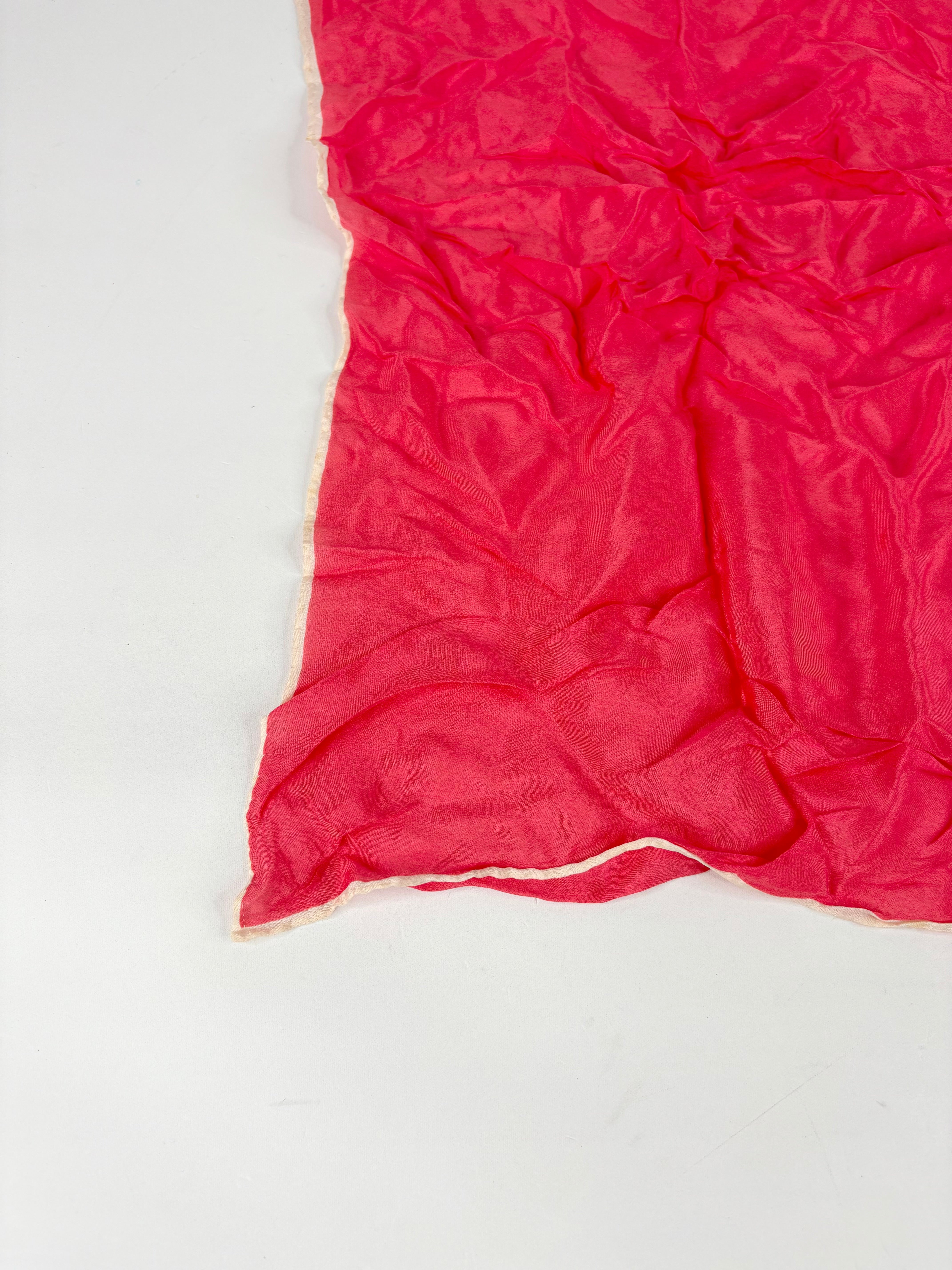 Oroton Vintage Salmon-Pink Silk Scarf