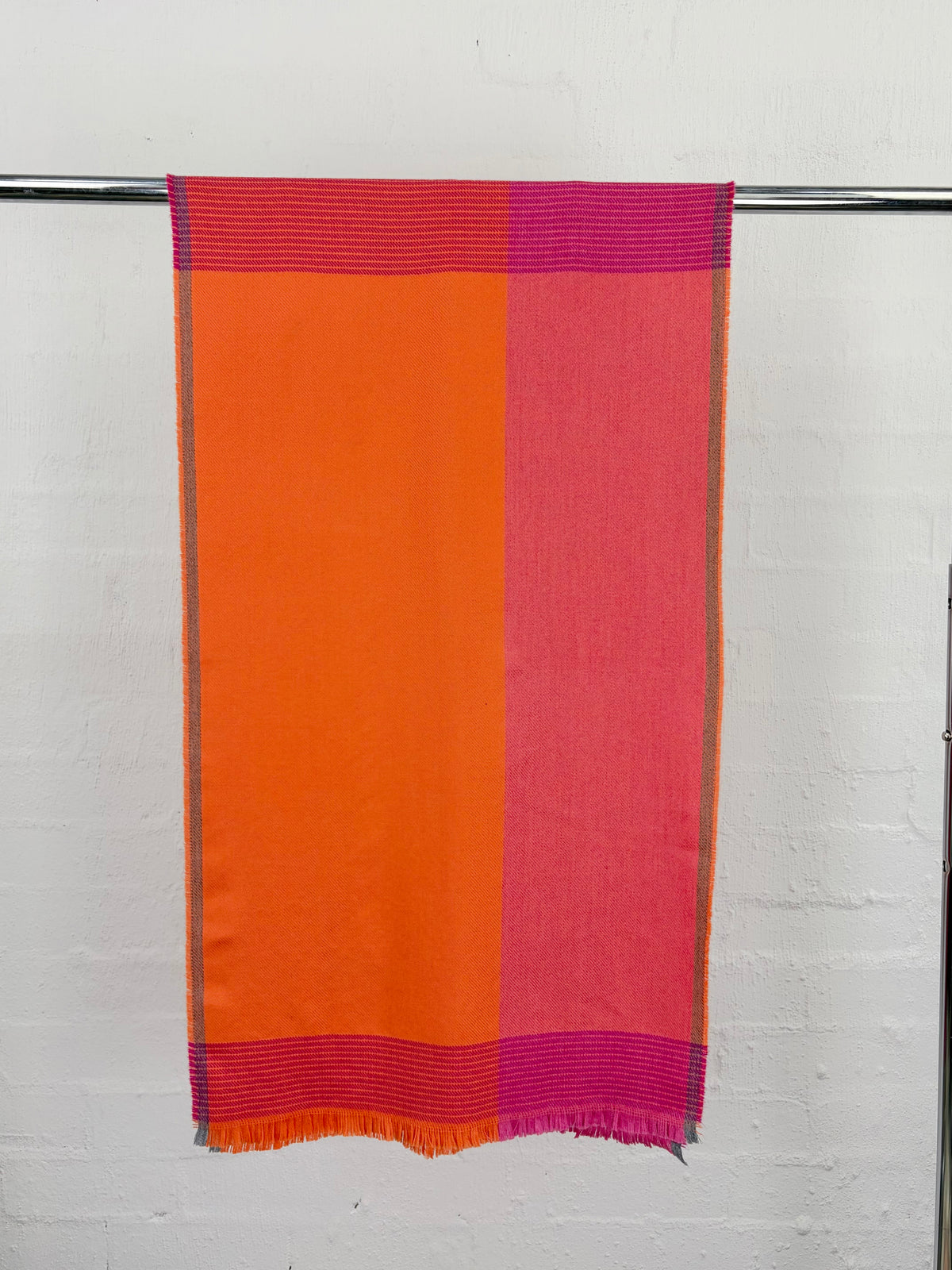 Foxford Orange & Pink Extra-Fine Merino Scarf