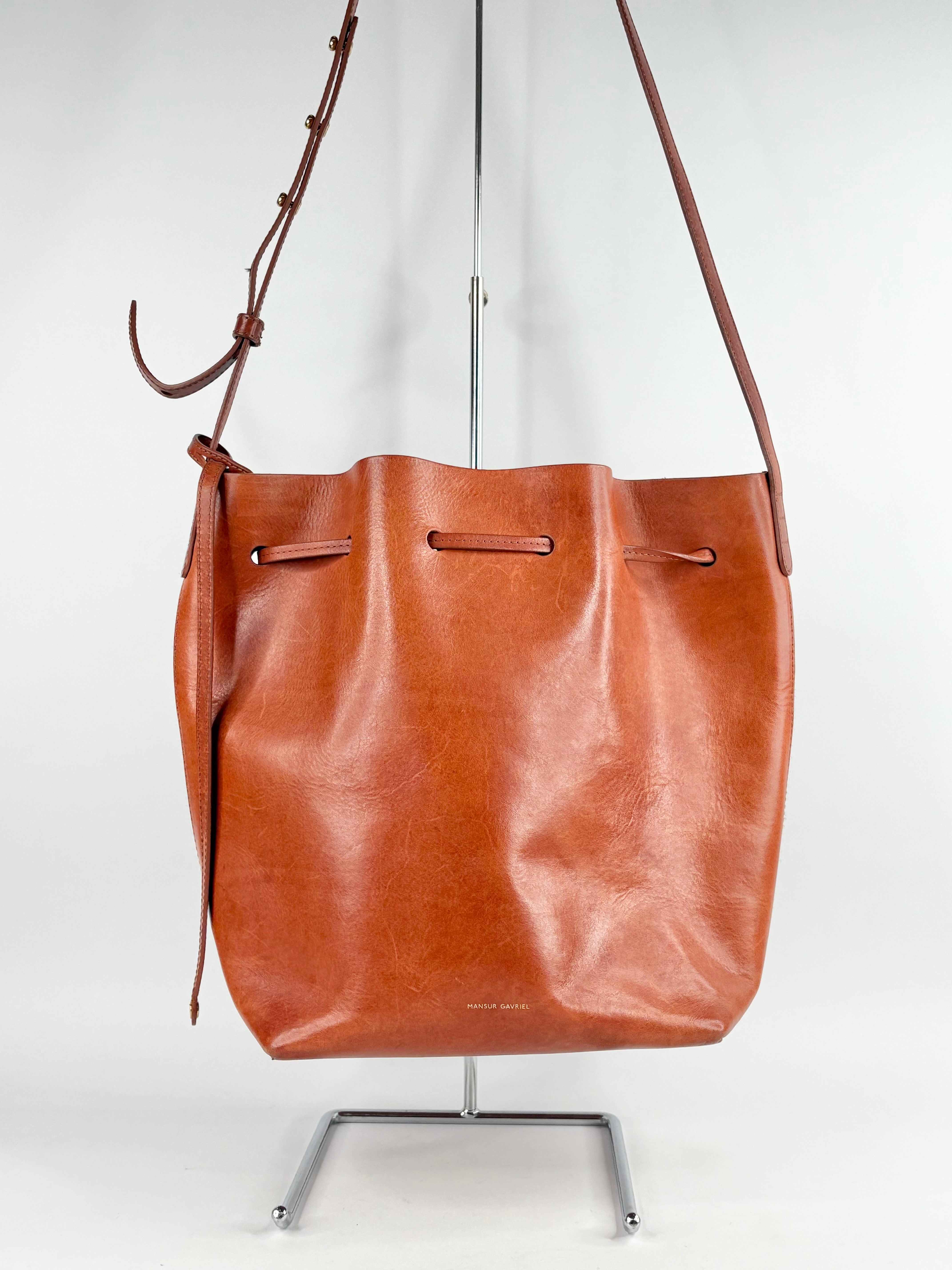 Mansur Gavriel Dark Mahogany Leather Shoulder Bag