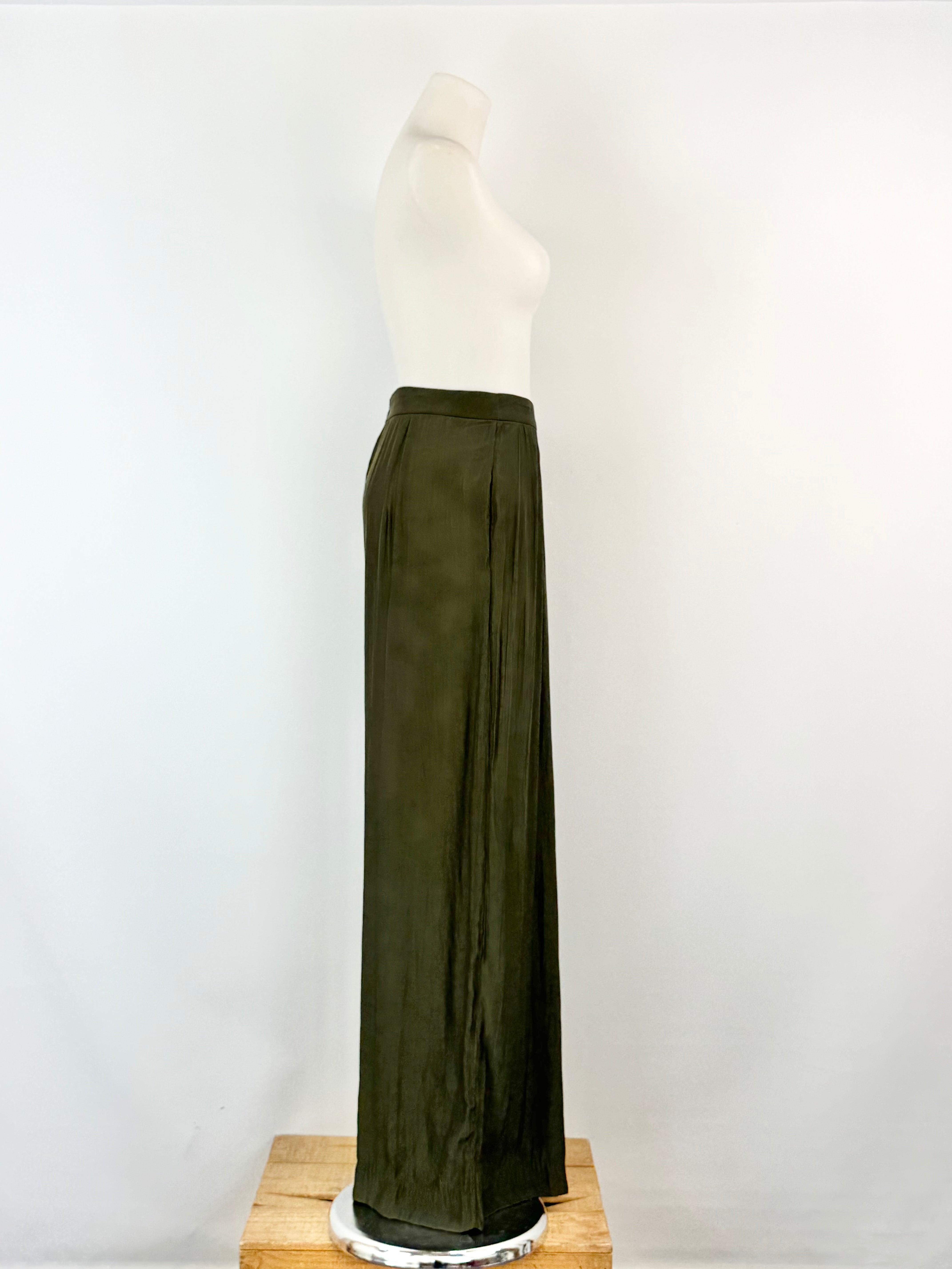 Morrison Olive Green Wide Leg Slacks - AU10/12
