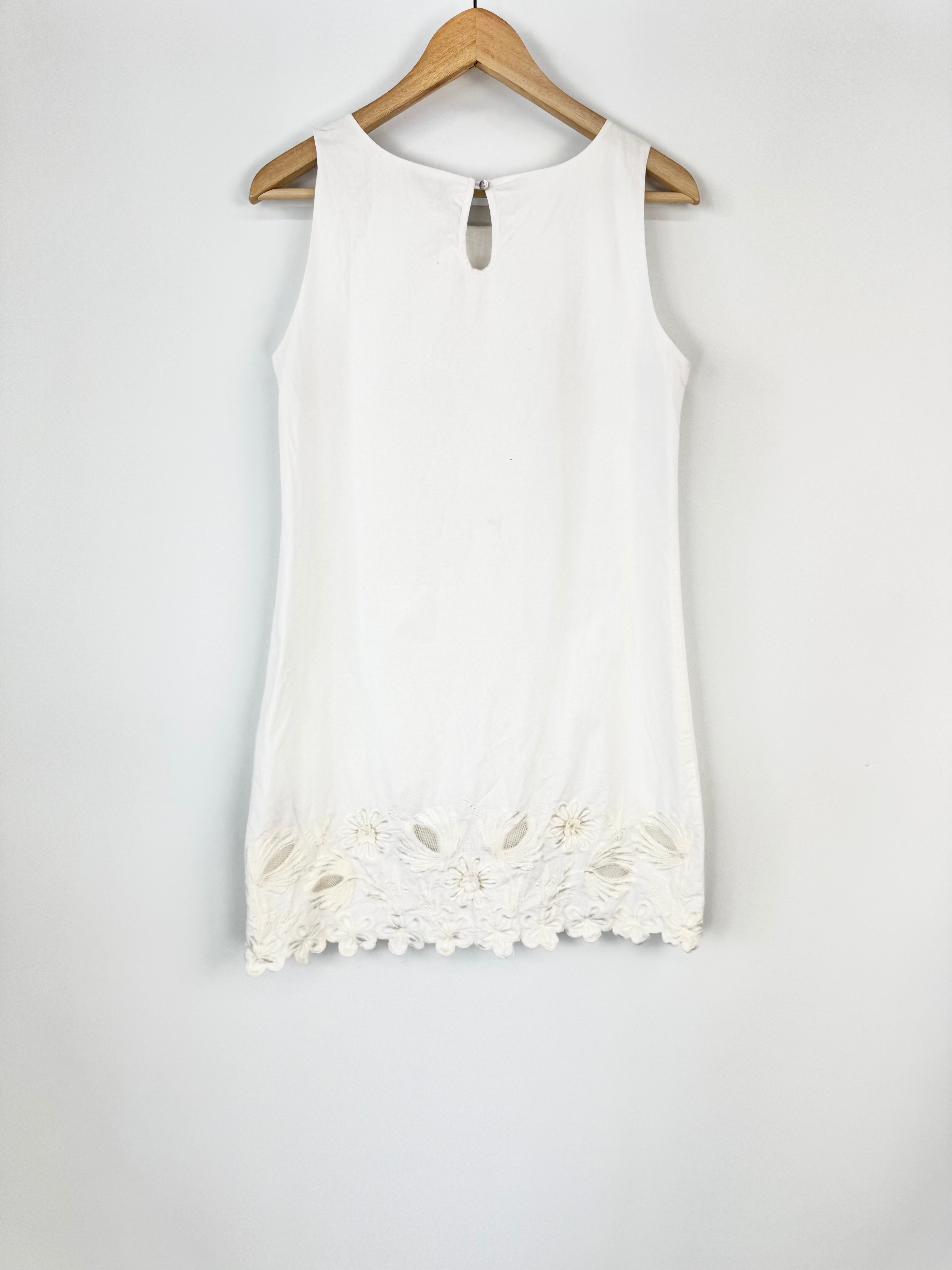 Fleur Wood White Lace & Applique A-Line Dress - AU8