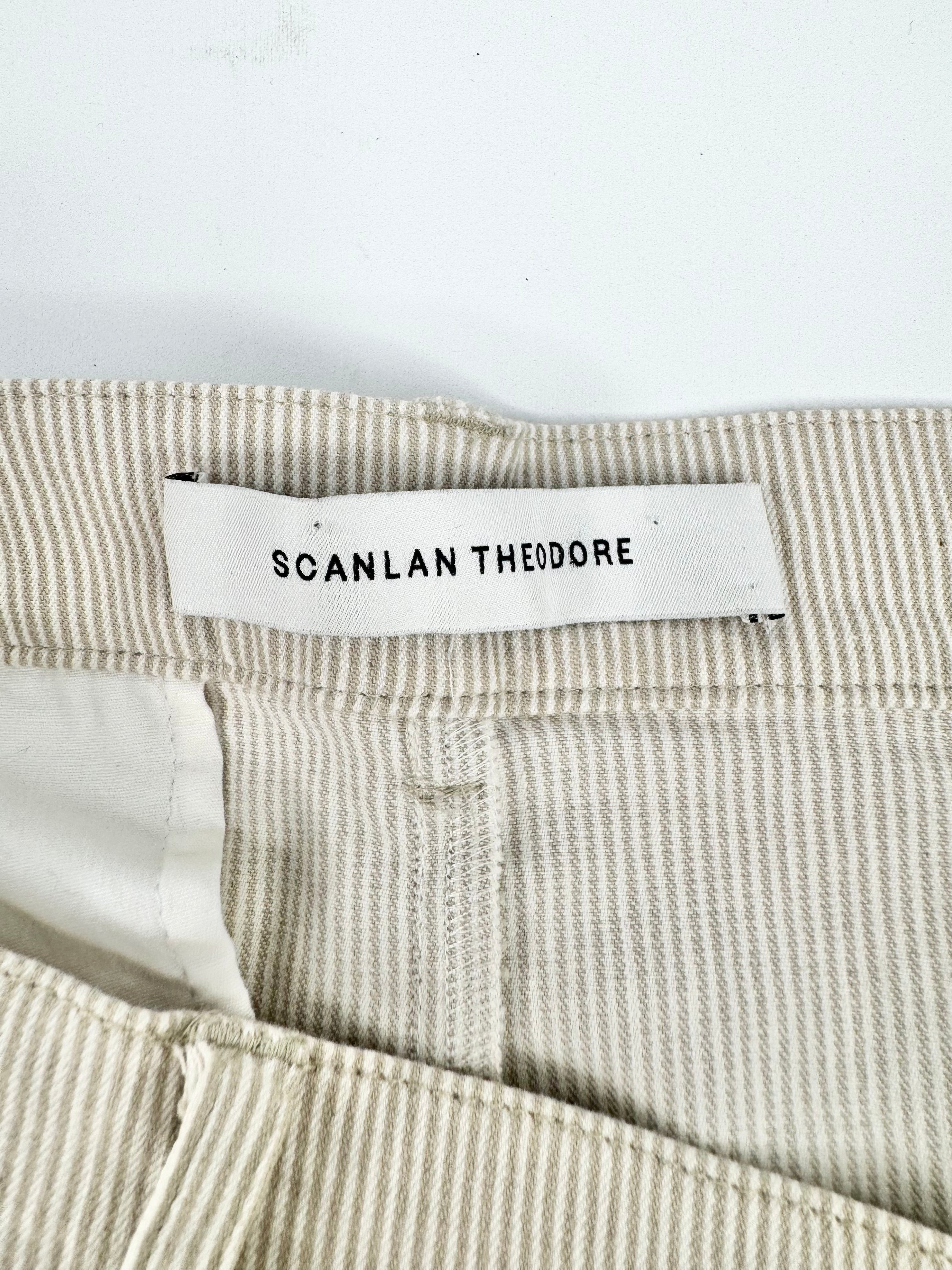 Scanlan Theodore Striped Stone/White Slacks - AU6