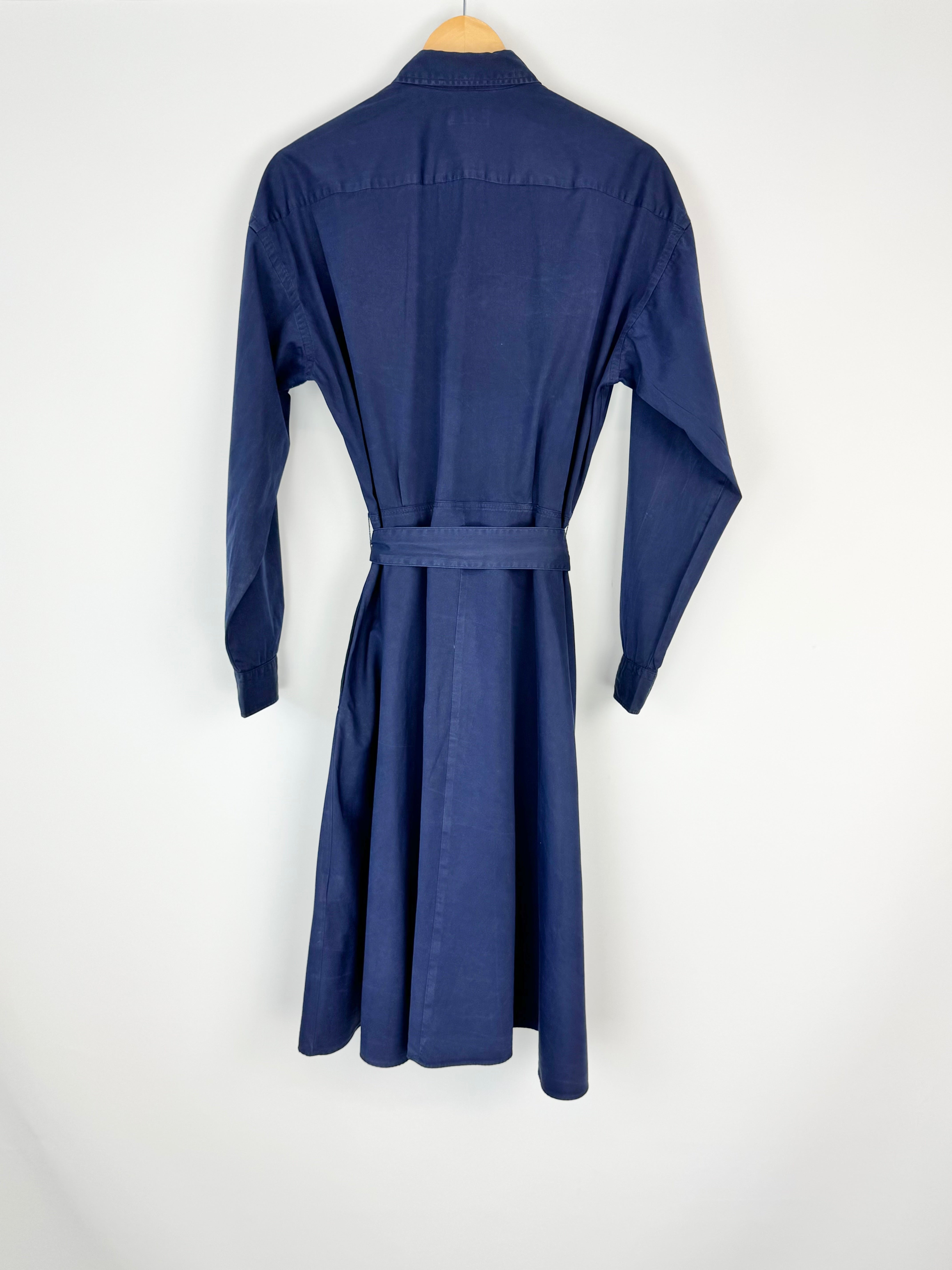 Polo Ralph Lauren Cobalt Blue Long Sleeve Cotton Shirt Dress - AU14