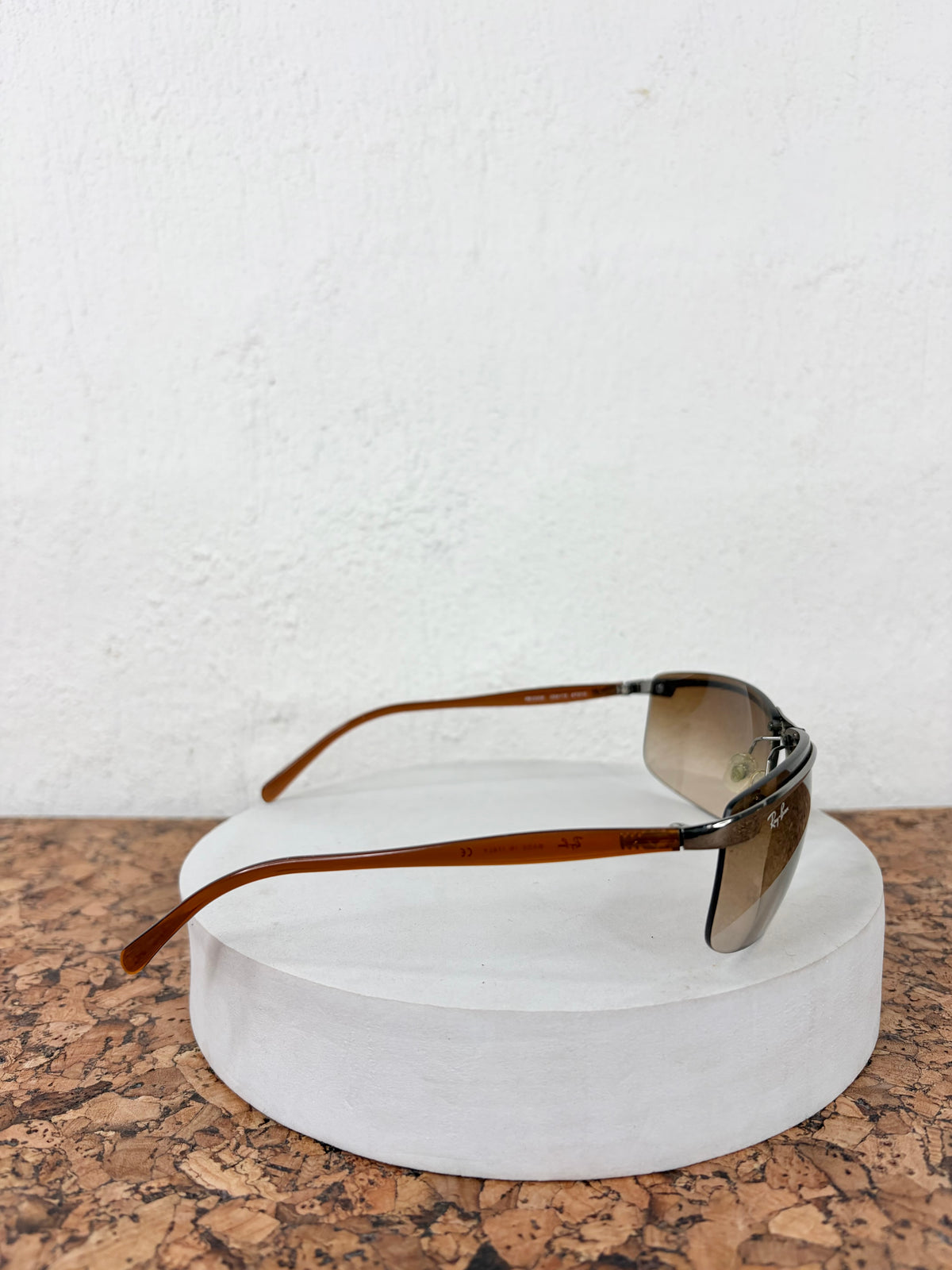 Ray-Ban 3308 Discontinued Rimless Shield Gradient Sunglasses