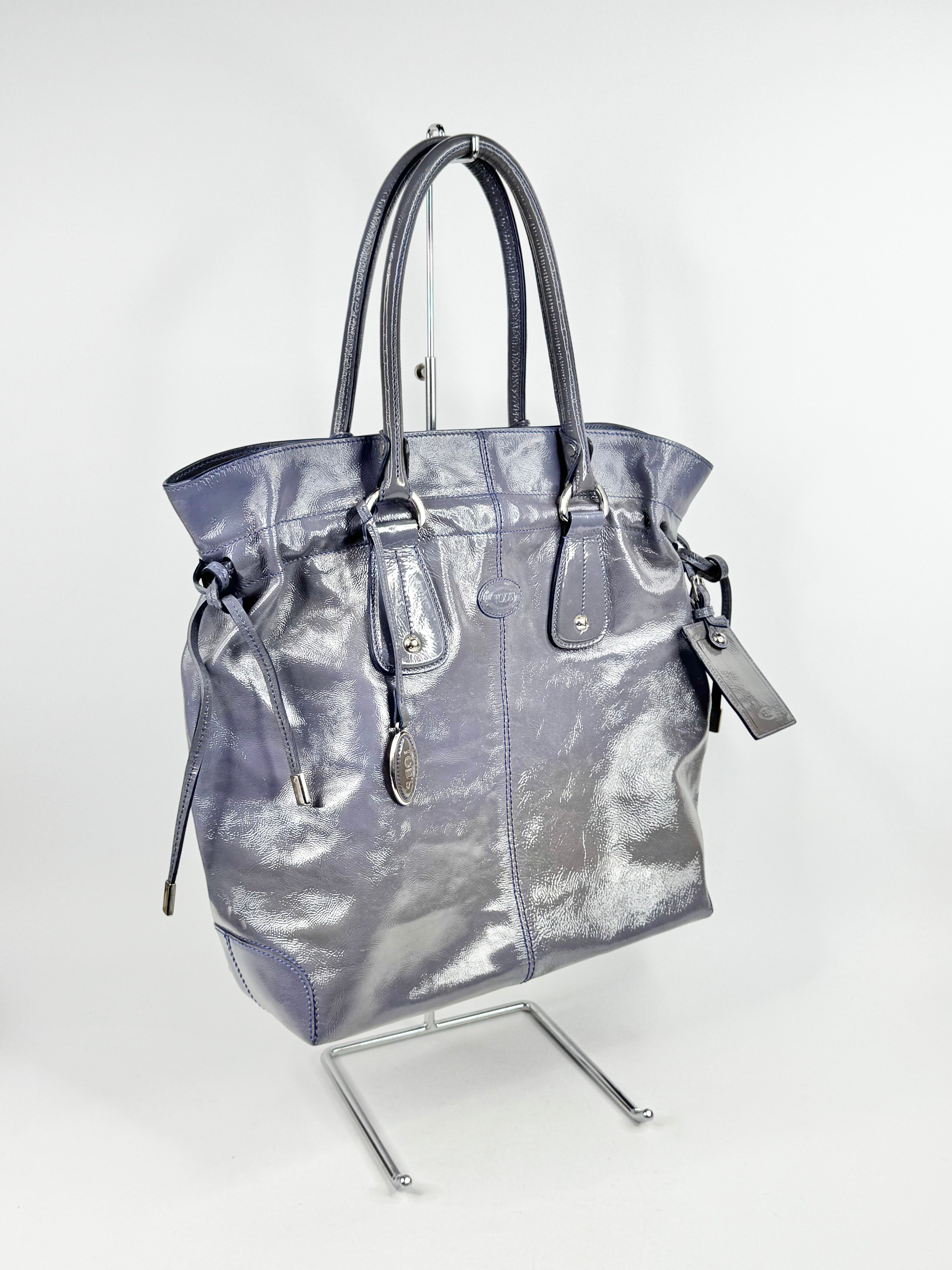 Tod's Mauve Patent Leather New Restyling D-Bag Media Bag