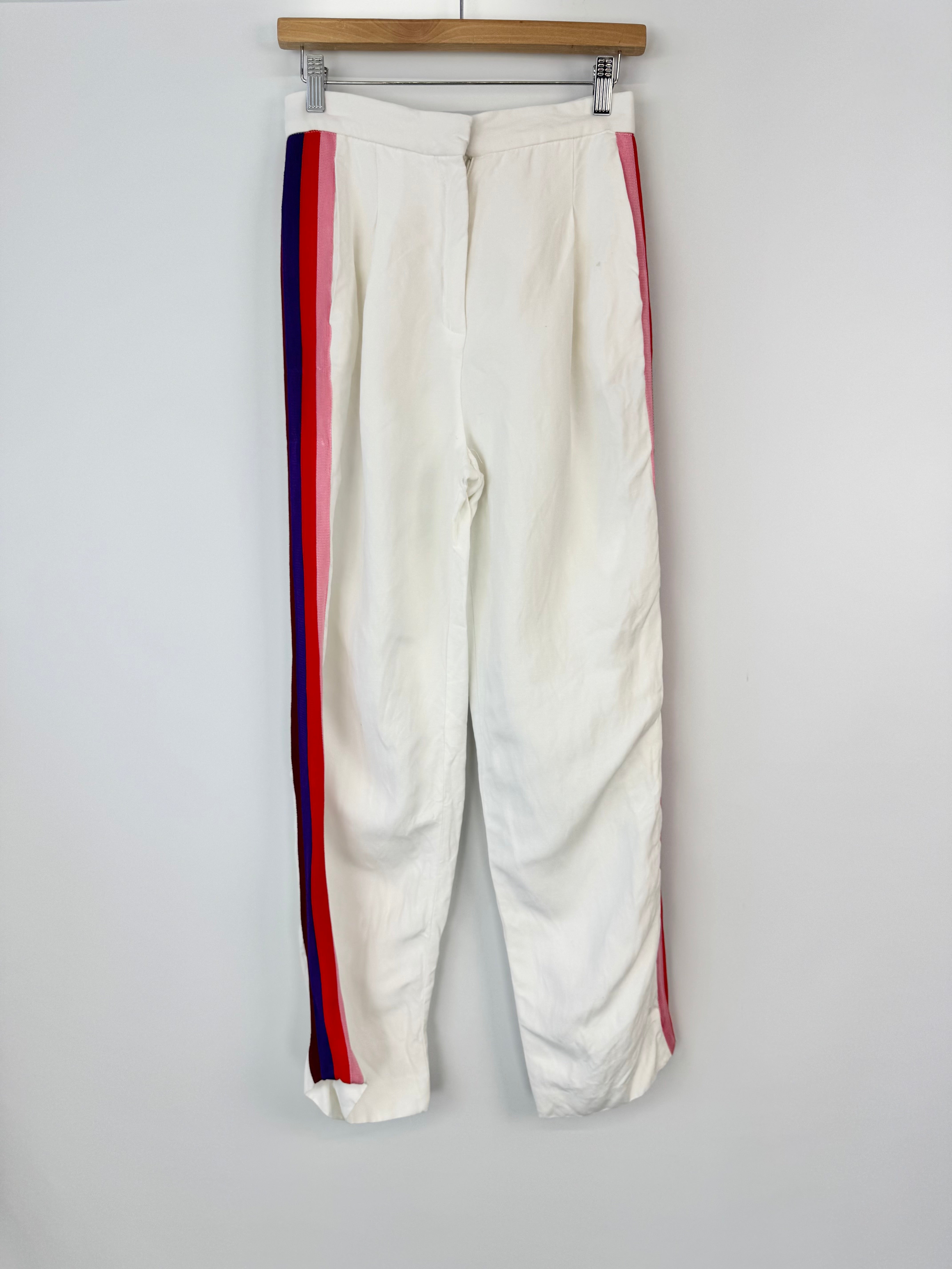 Sandro White Multicolour Stripe Tracksuit Pants - AU10