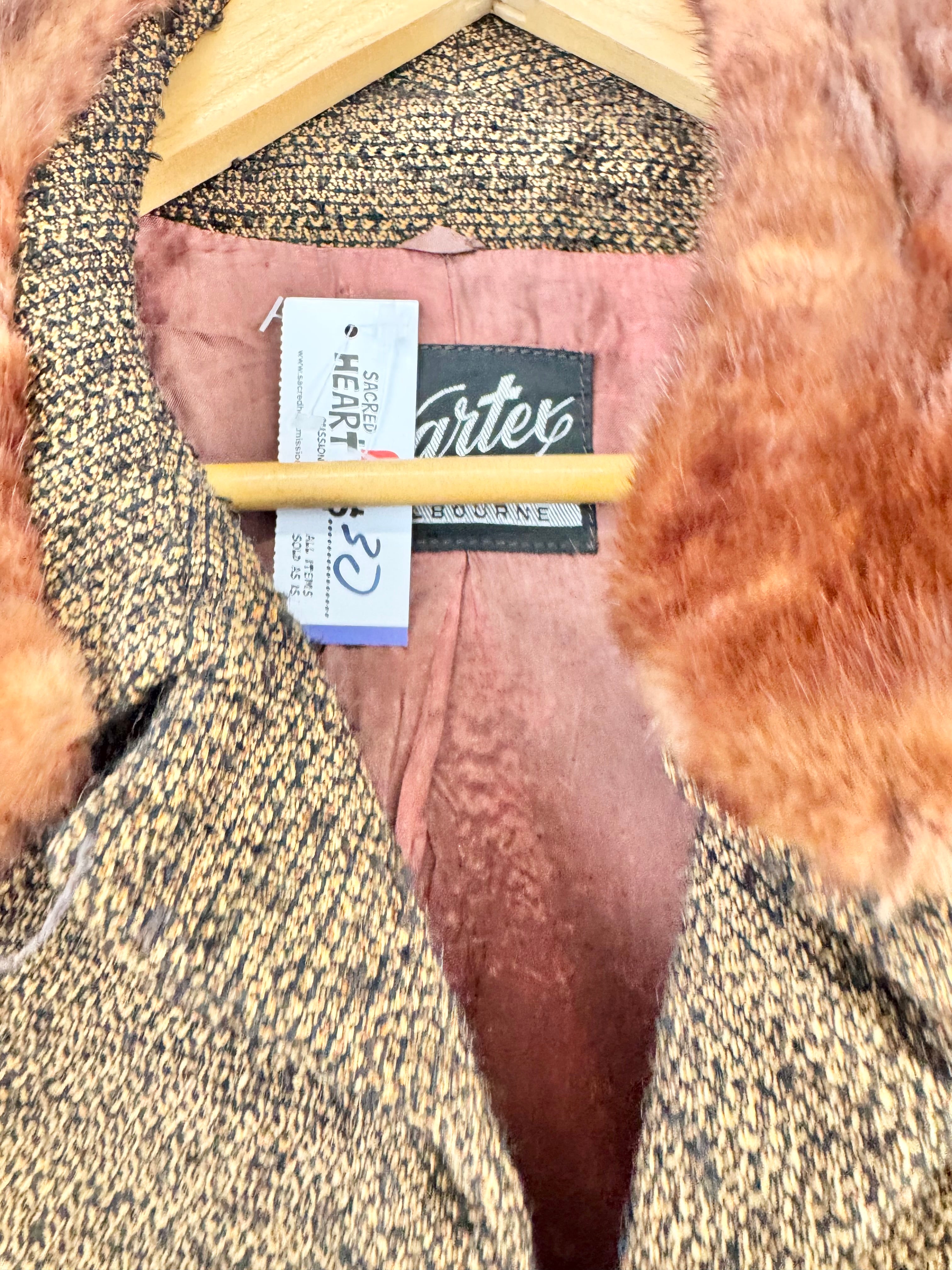VINTAGE KARTER WOOL JACKET WITH FUR TRIM - AU6