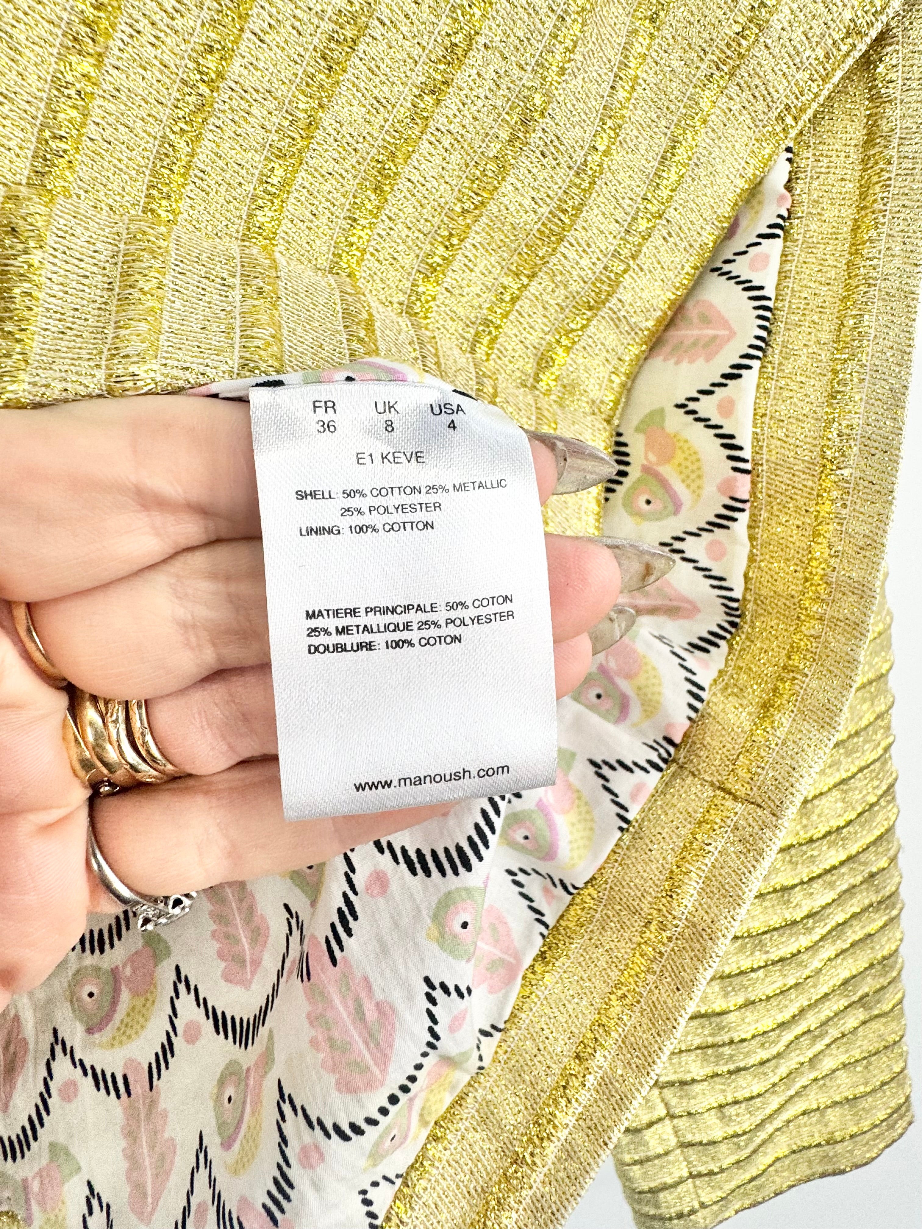 Manoush Metallic Gold Lorex Blazer - AU8