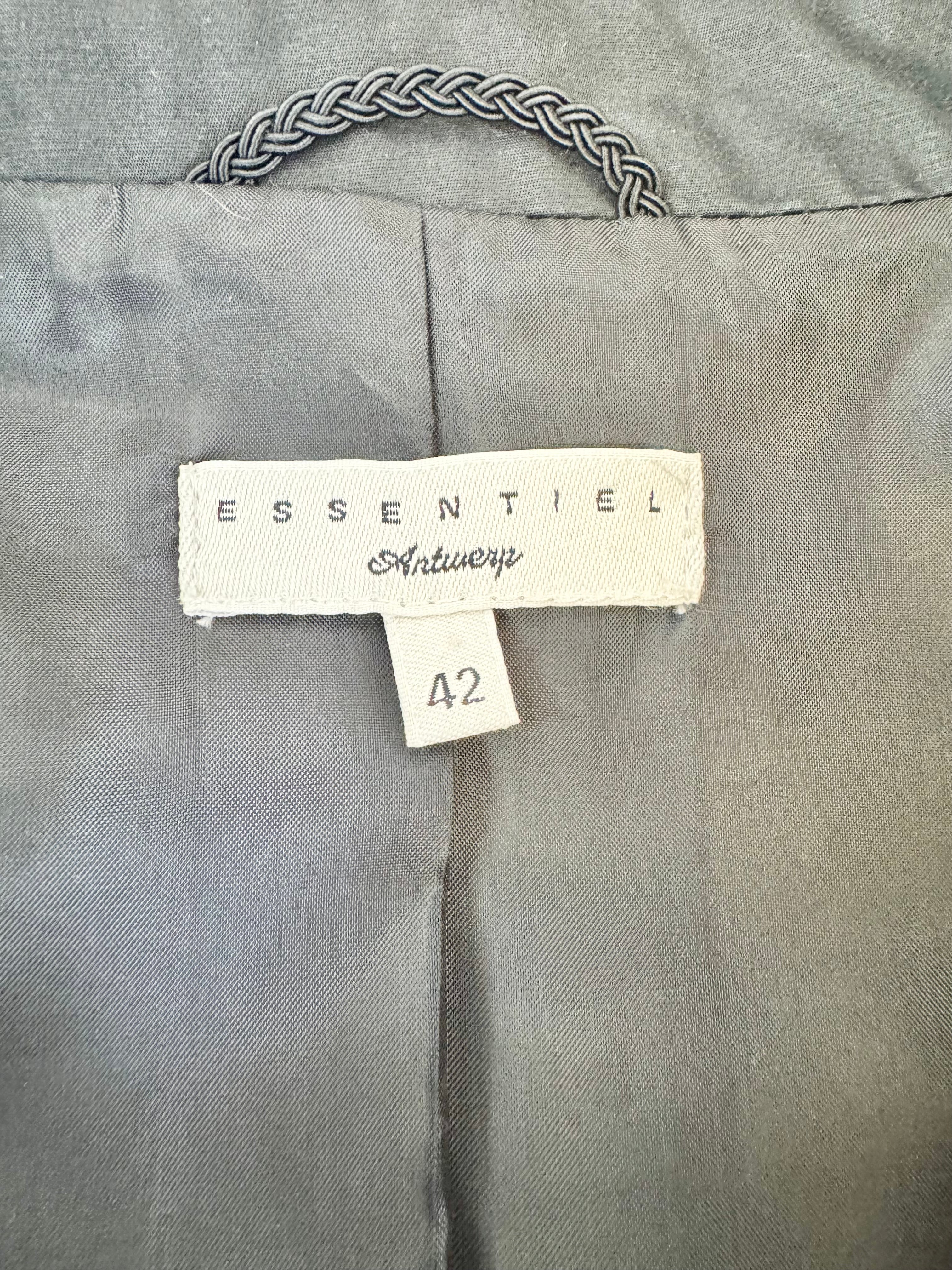 Essentiel Antwerp Black Frill Detail Blazer - AU10