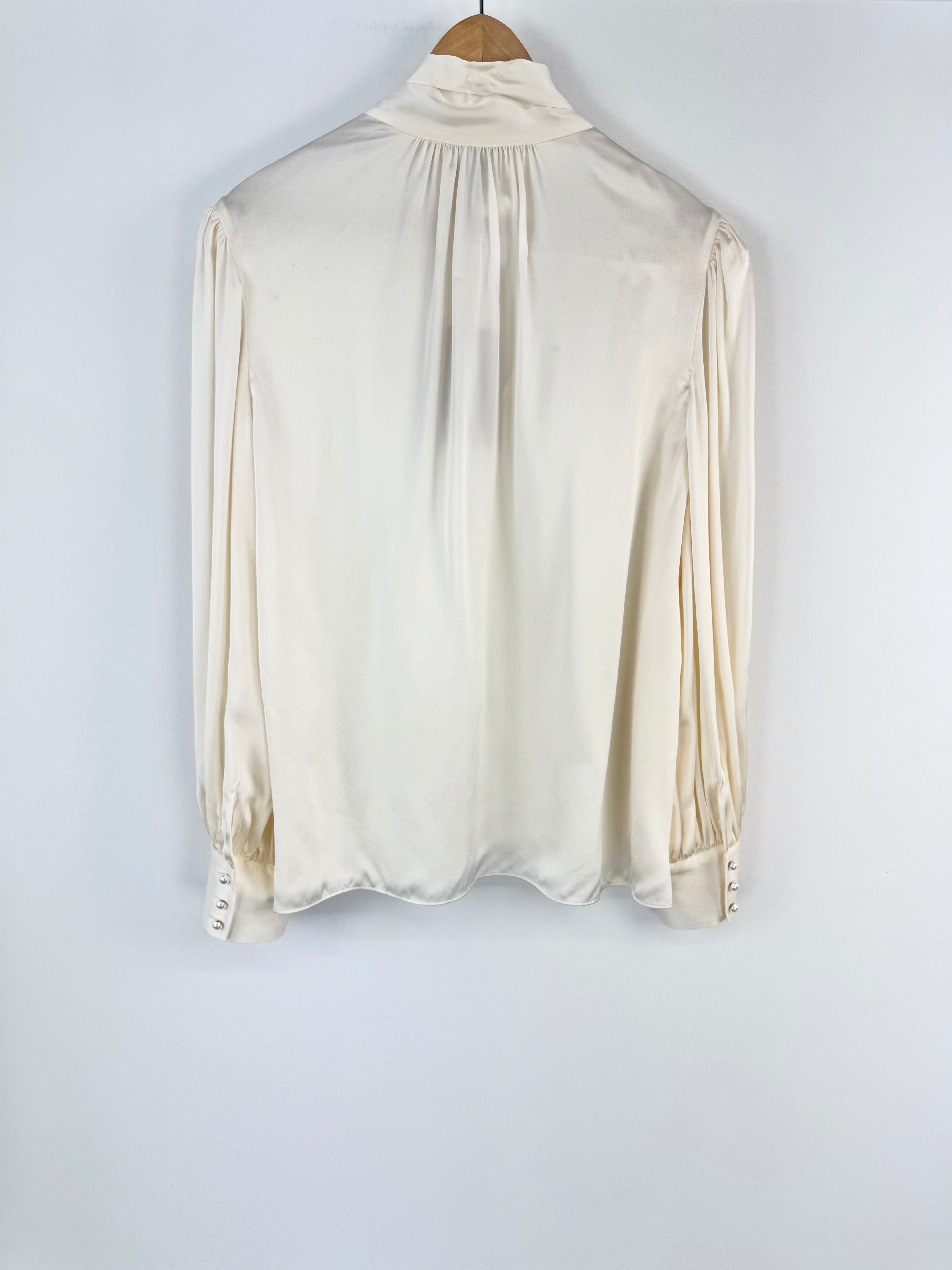 Husk Cream Silk 'Lili' Pussybow Blouse NWT - AU14