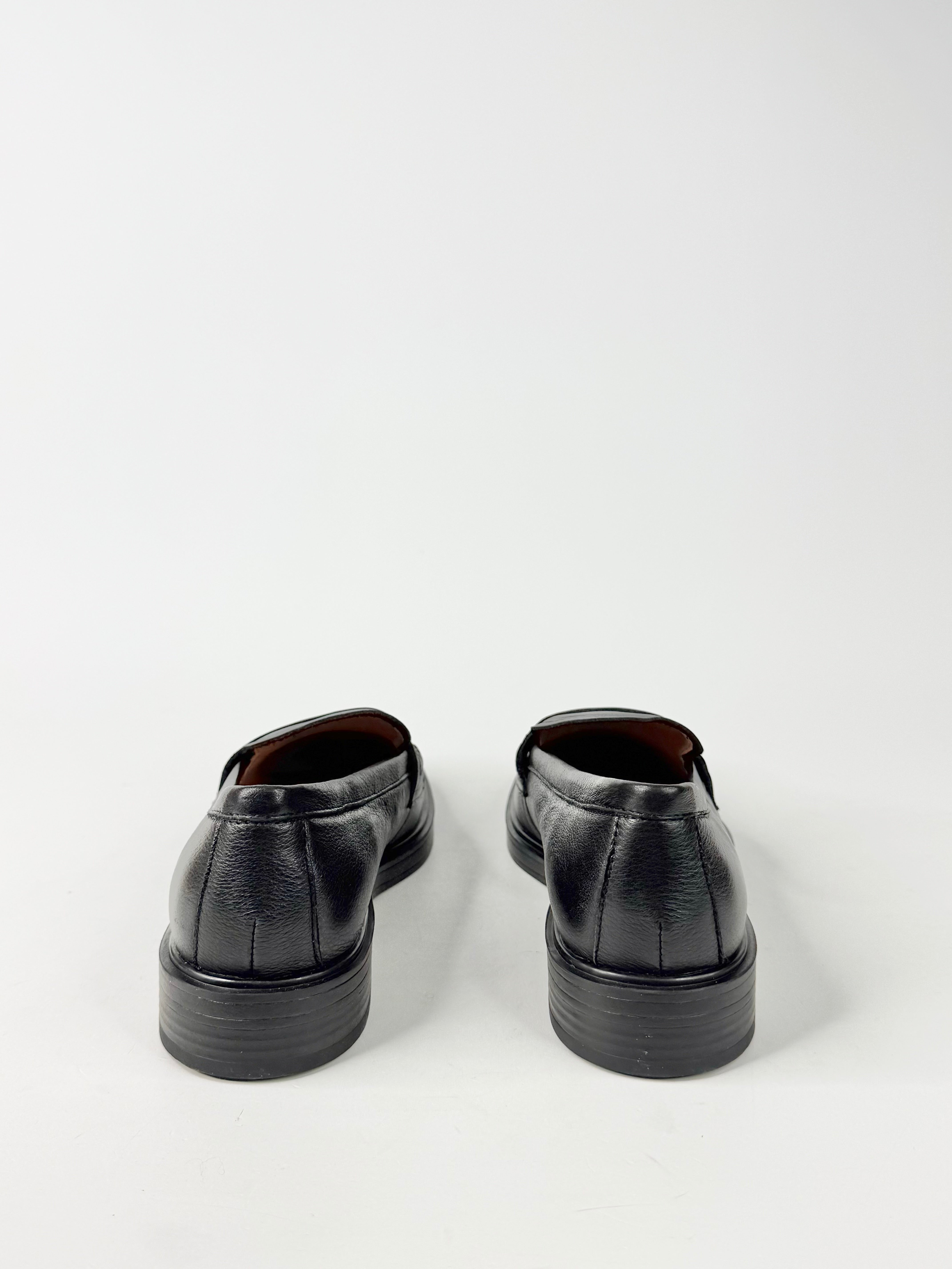 MFW Diana Ferrari Sienza Black Leather Loafers - EU37