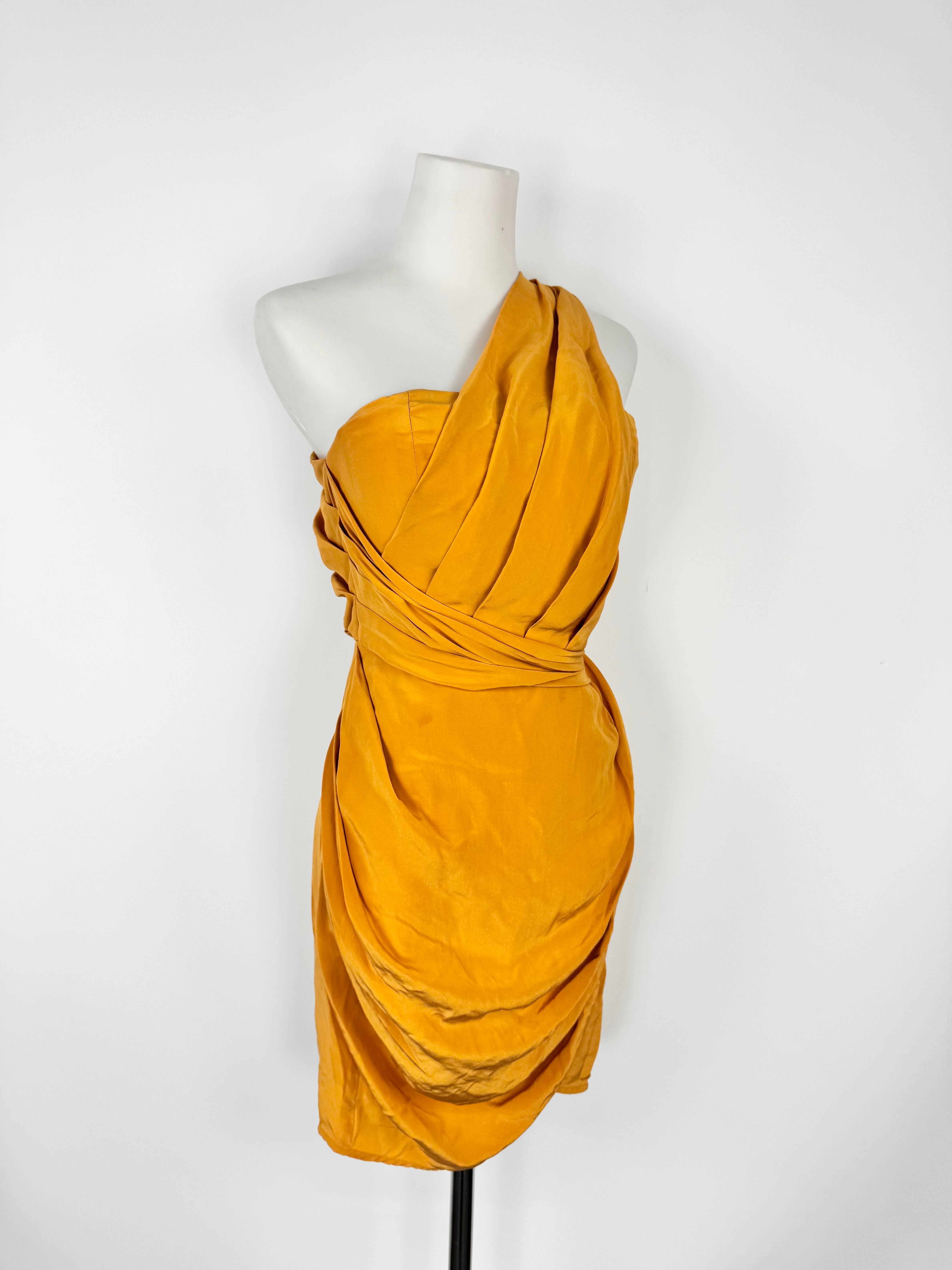 Zimmermann Marigold Draped Silk Mini Dress - AU6/8