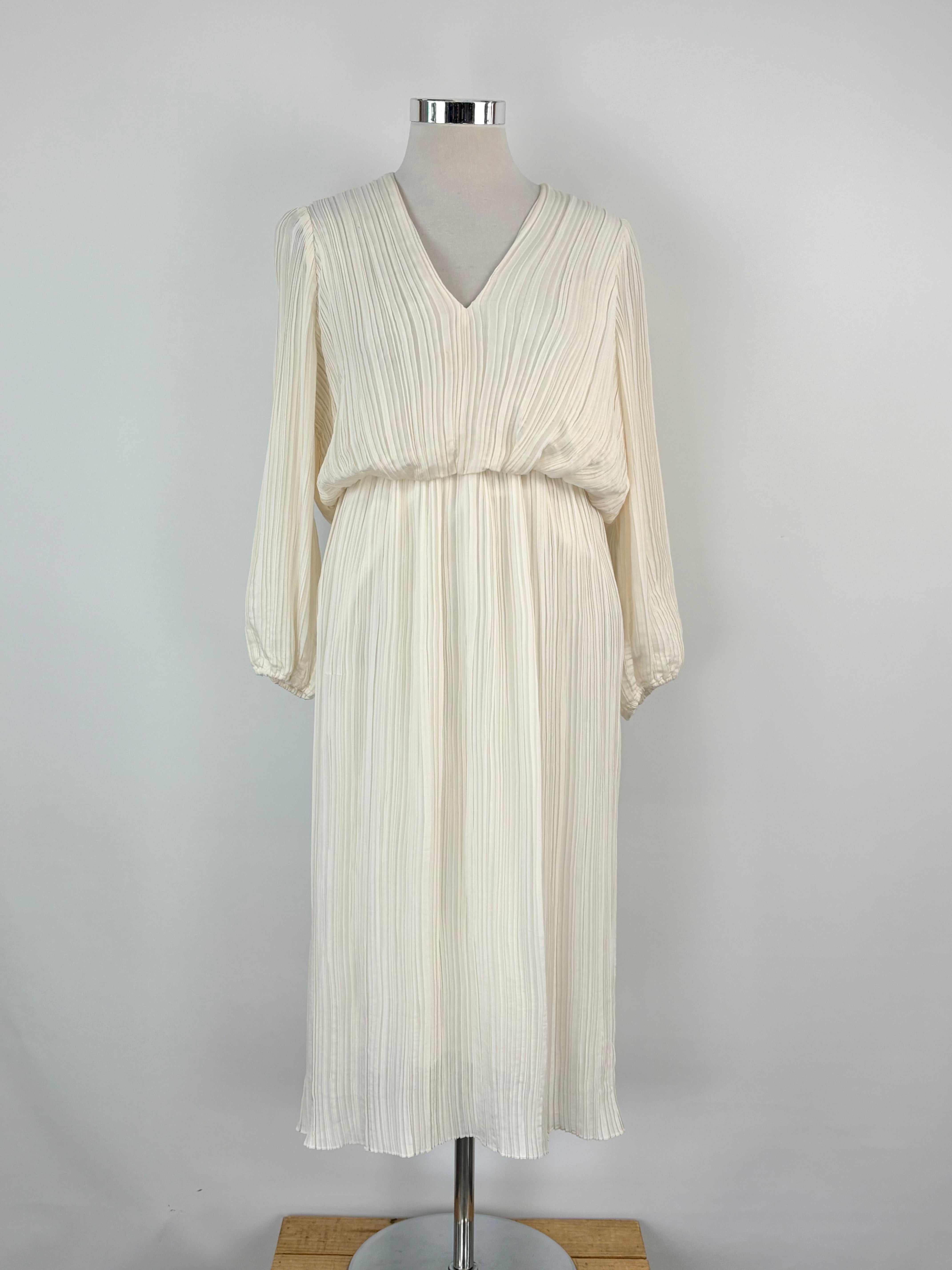 Zimmermann White Pleated 'Plisse' Midi Dress - AU12