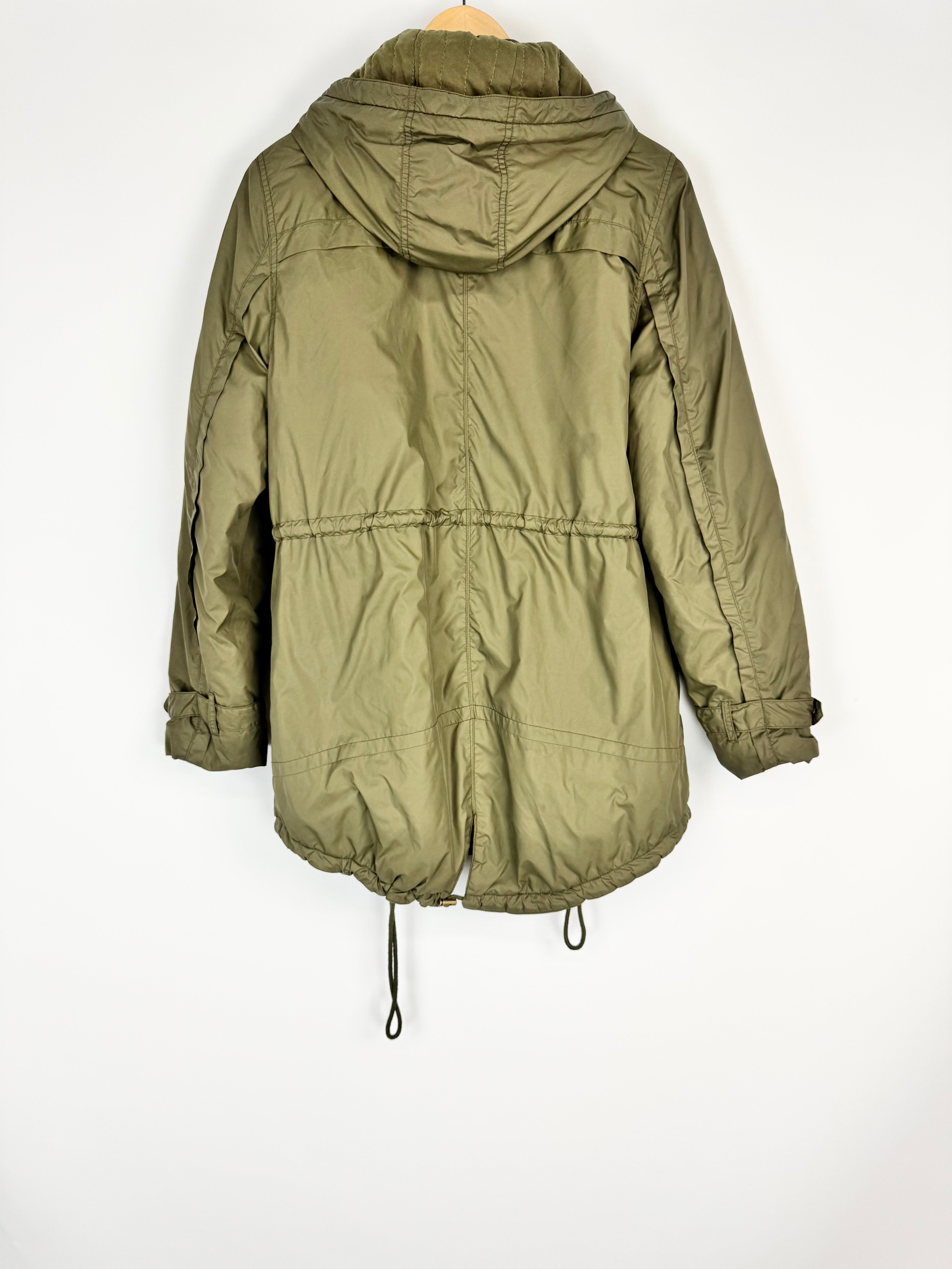White Suede Khaki Parka - AU10