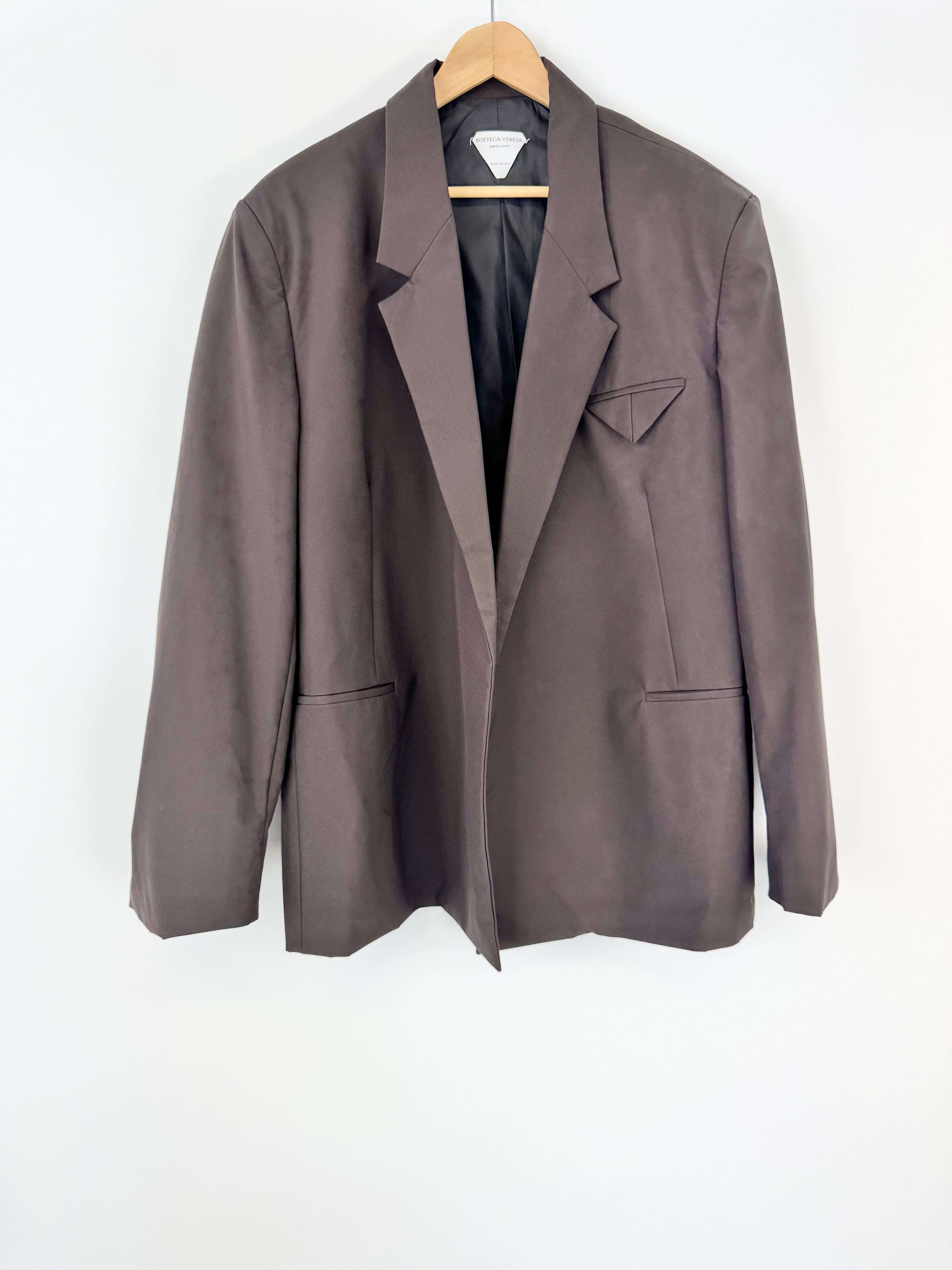 Bottega Venata Deep Brown Spring 2020 Open Blazer - 52