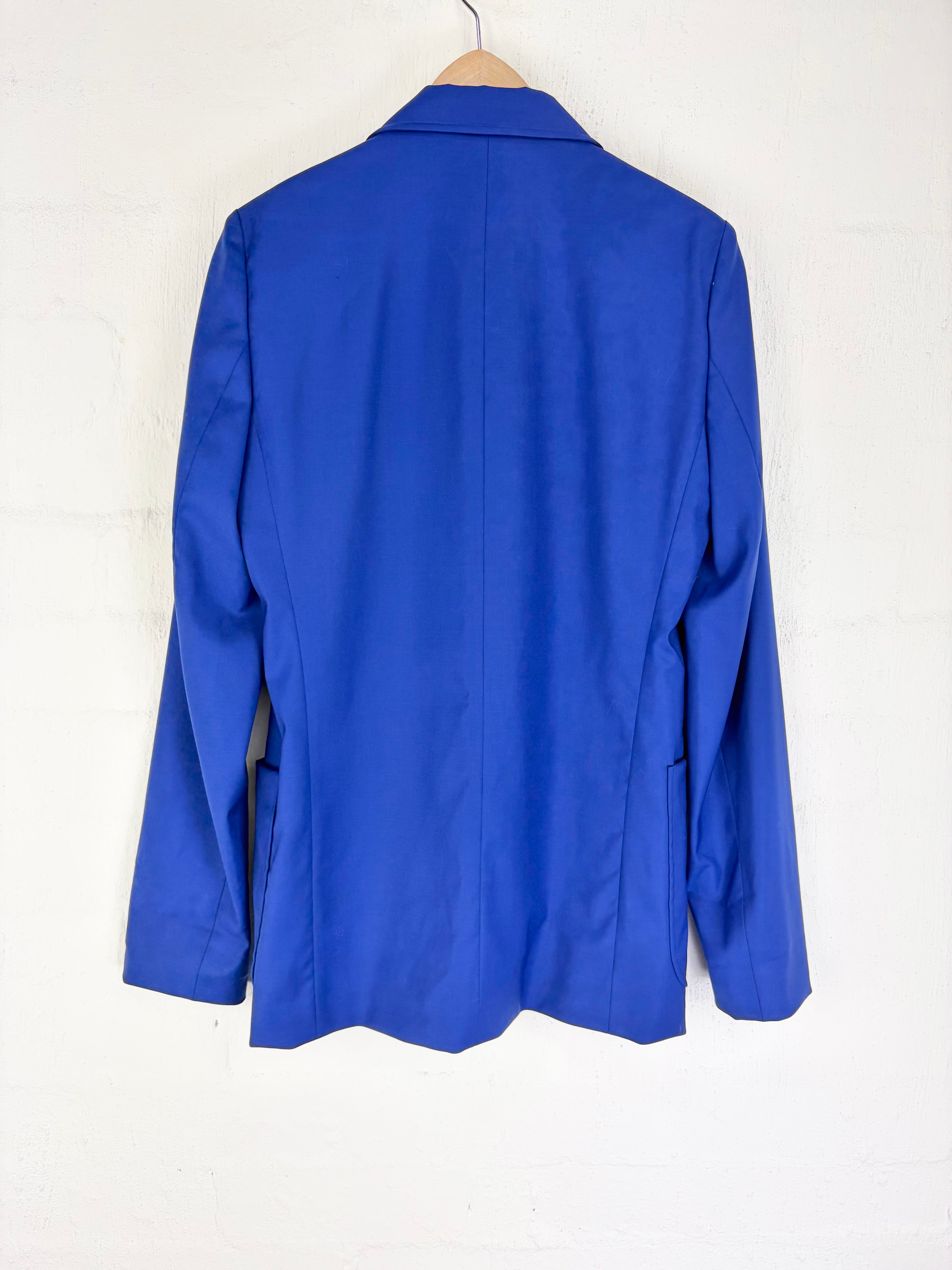 Victoria Beckham Cobalt Blue Tailored Wool Blazer - AU12