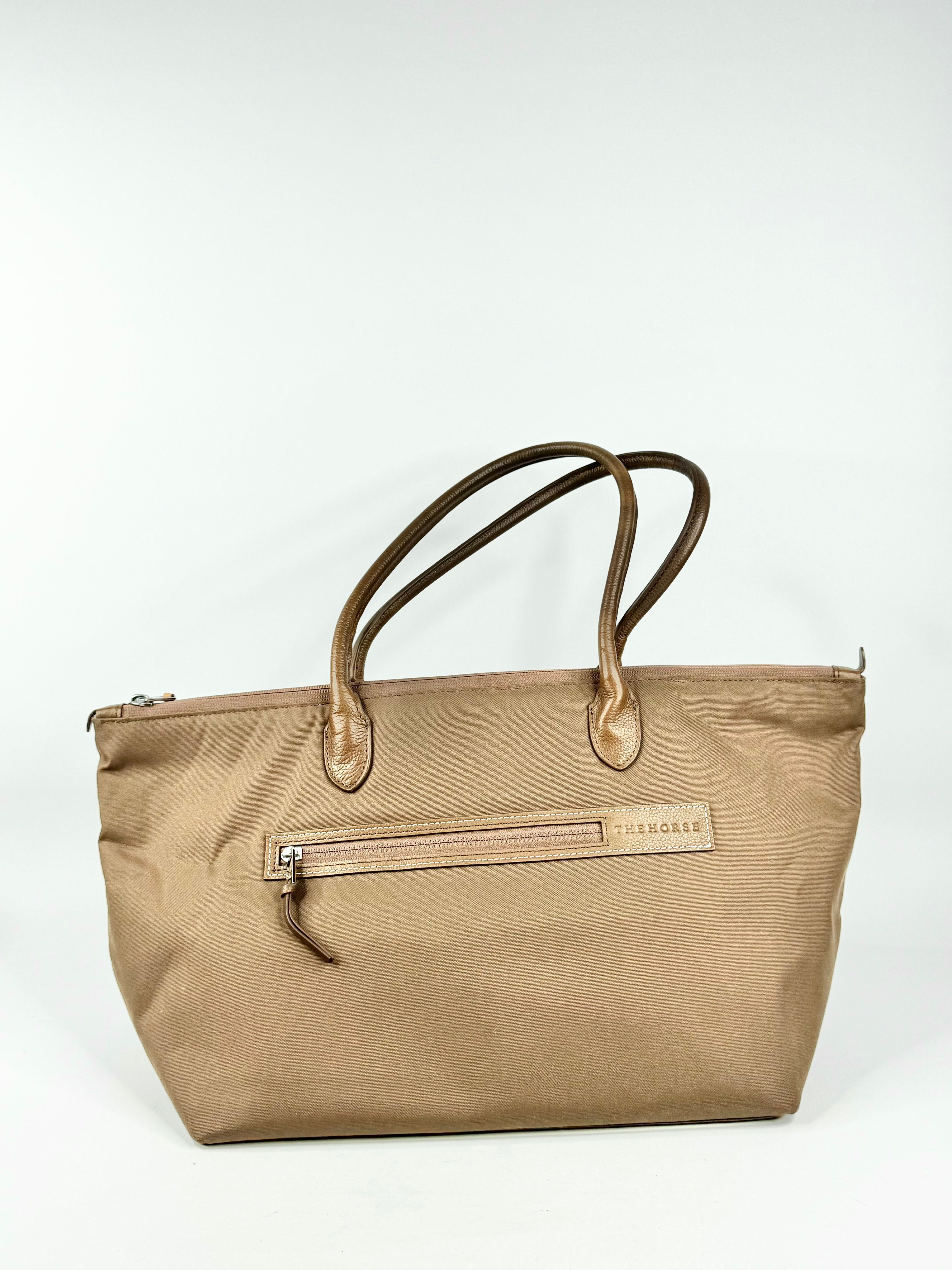 MFW The Horse Milk Chocolate Fabric & Leather Shoulder Bag