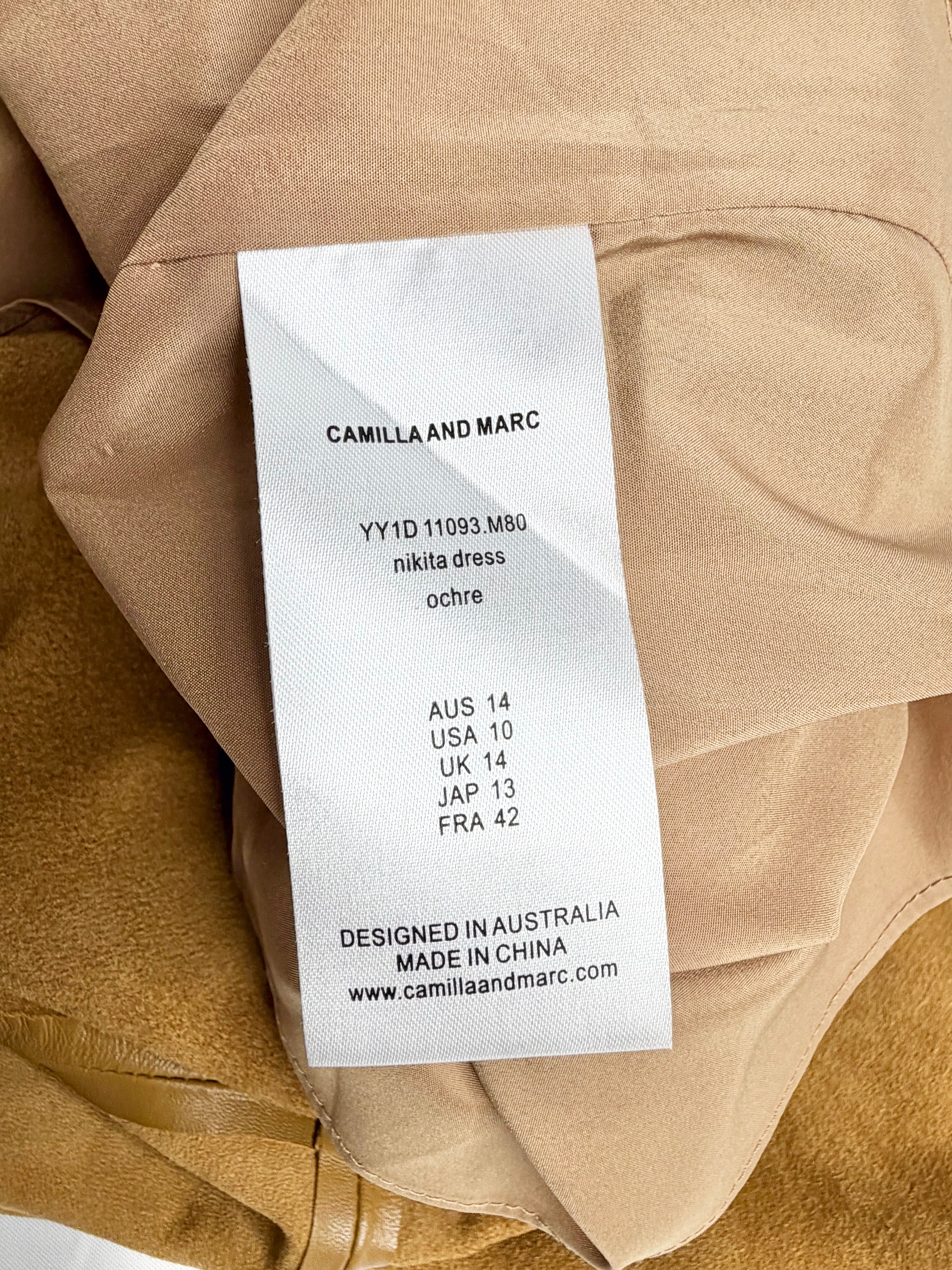 Camilla & Marc Ochre Leather ‘Nikita’ Gown NWT - AU14