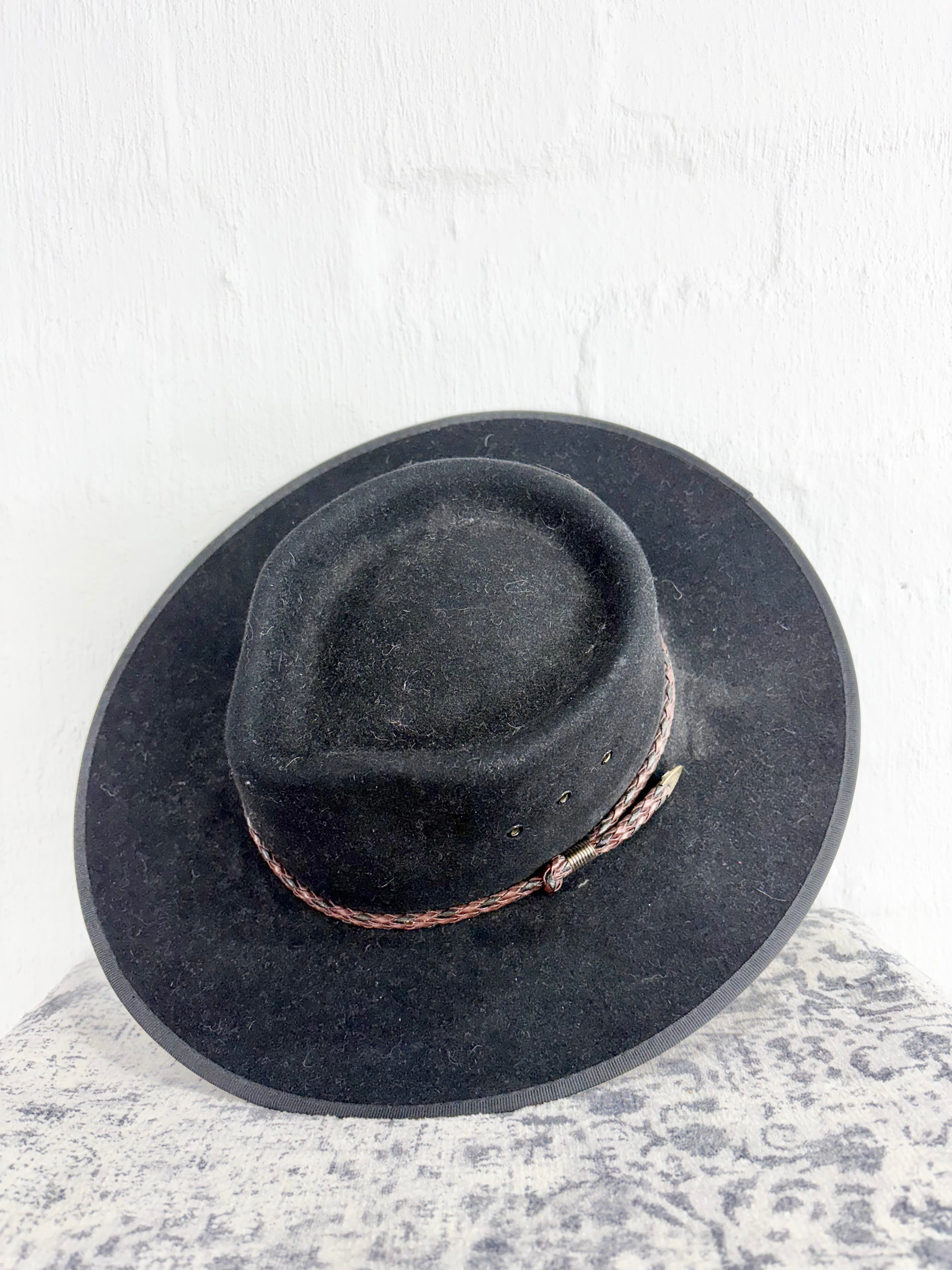 Statesman Fur Felt and Leather Hat - 57cm