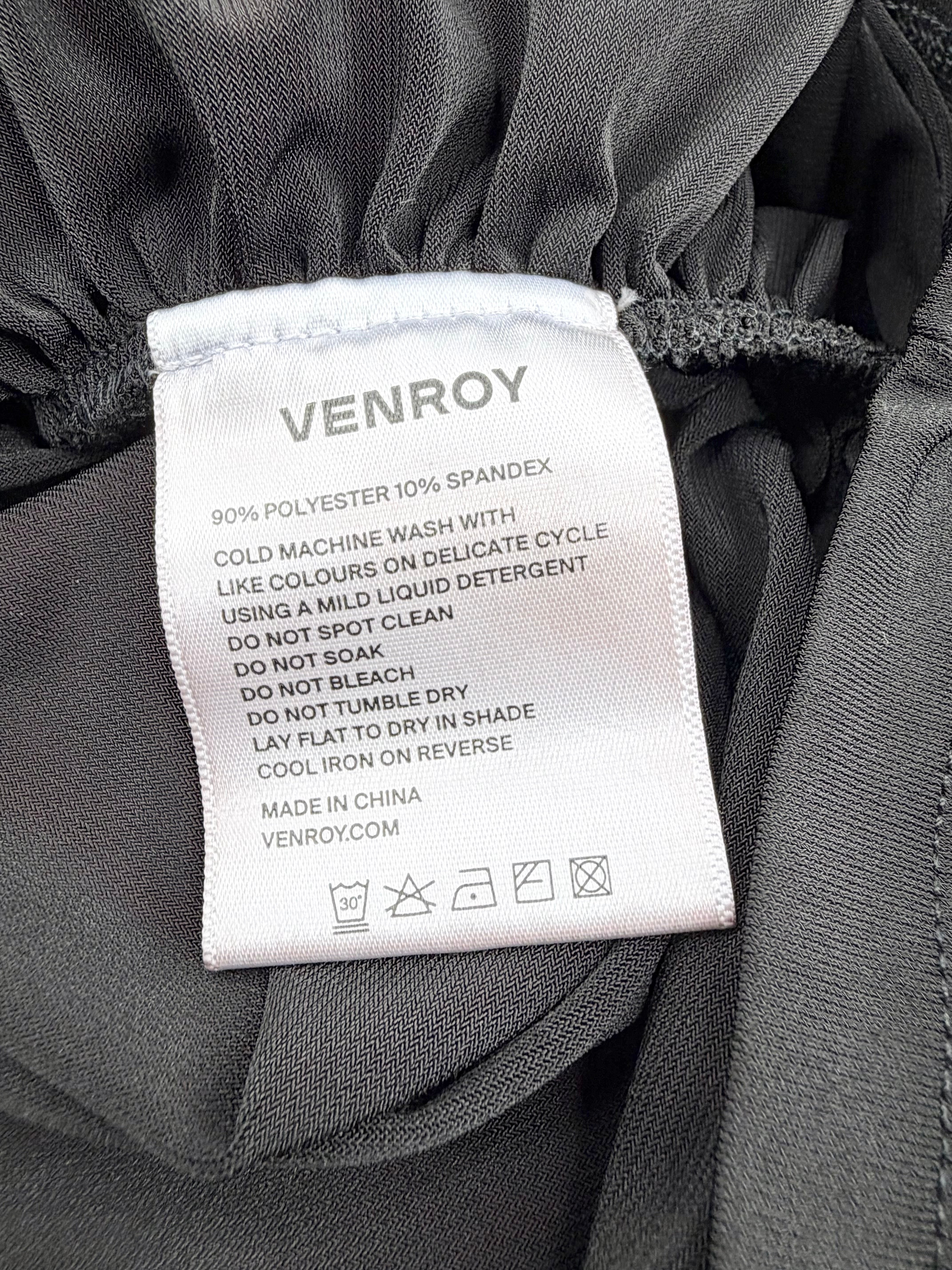 Venroy Black Ruched Drawstring Bodycon Dress - AU10/12