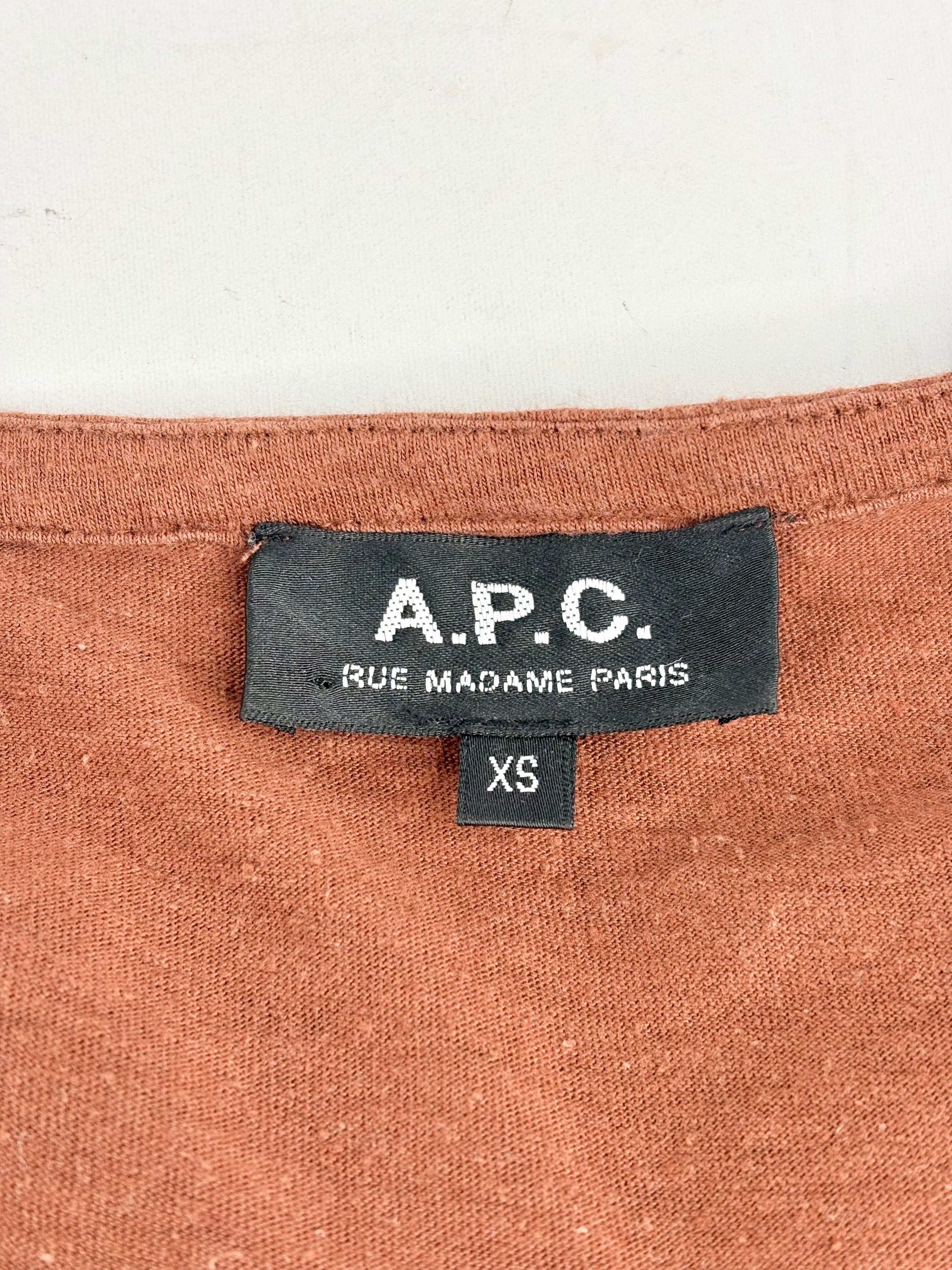A.P.C. Rue Madame Paris Chocolate Brown T-Shirt - AU6/8