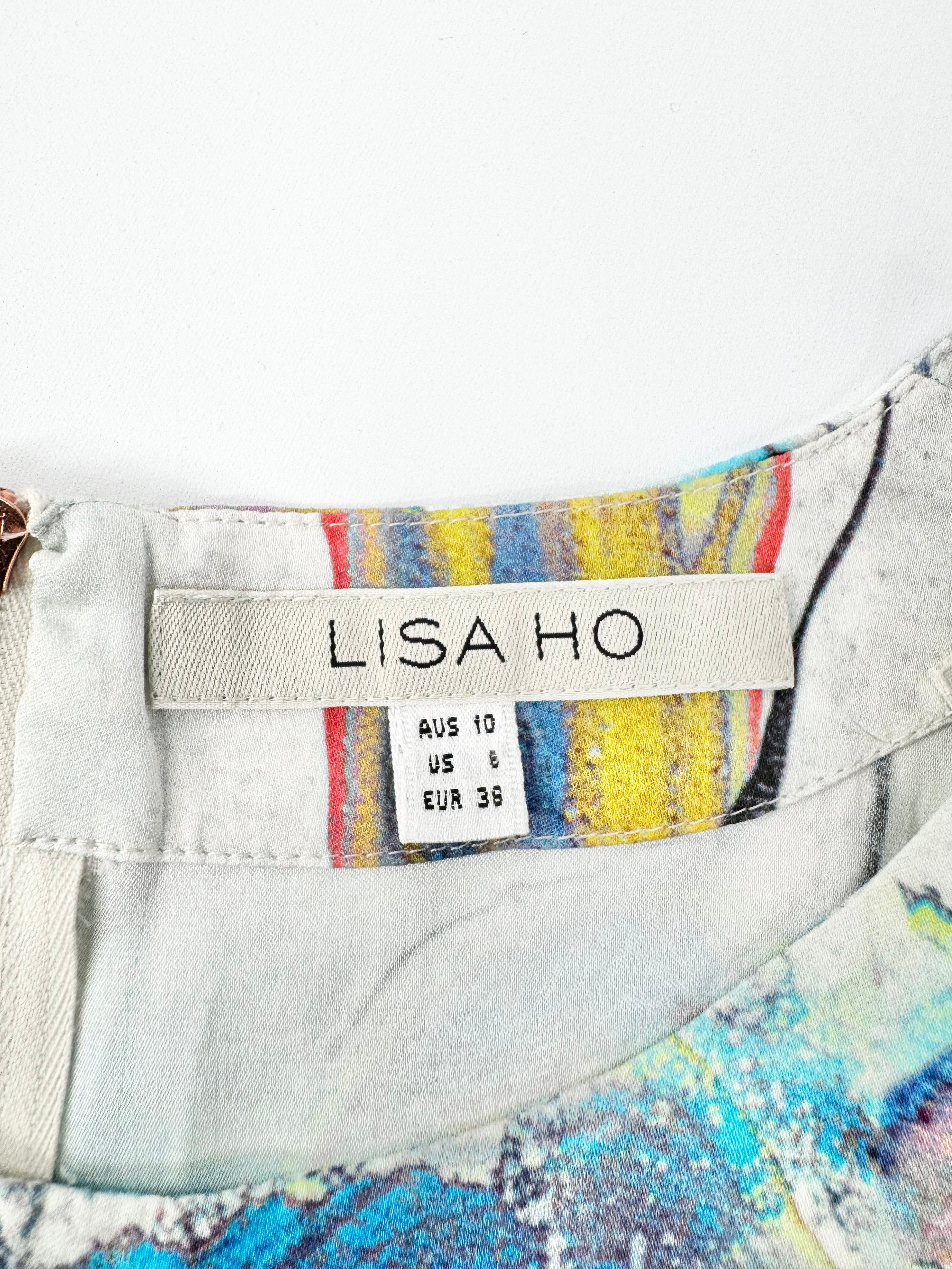Lisa Ho Blue Marbled Crop Top - AU10