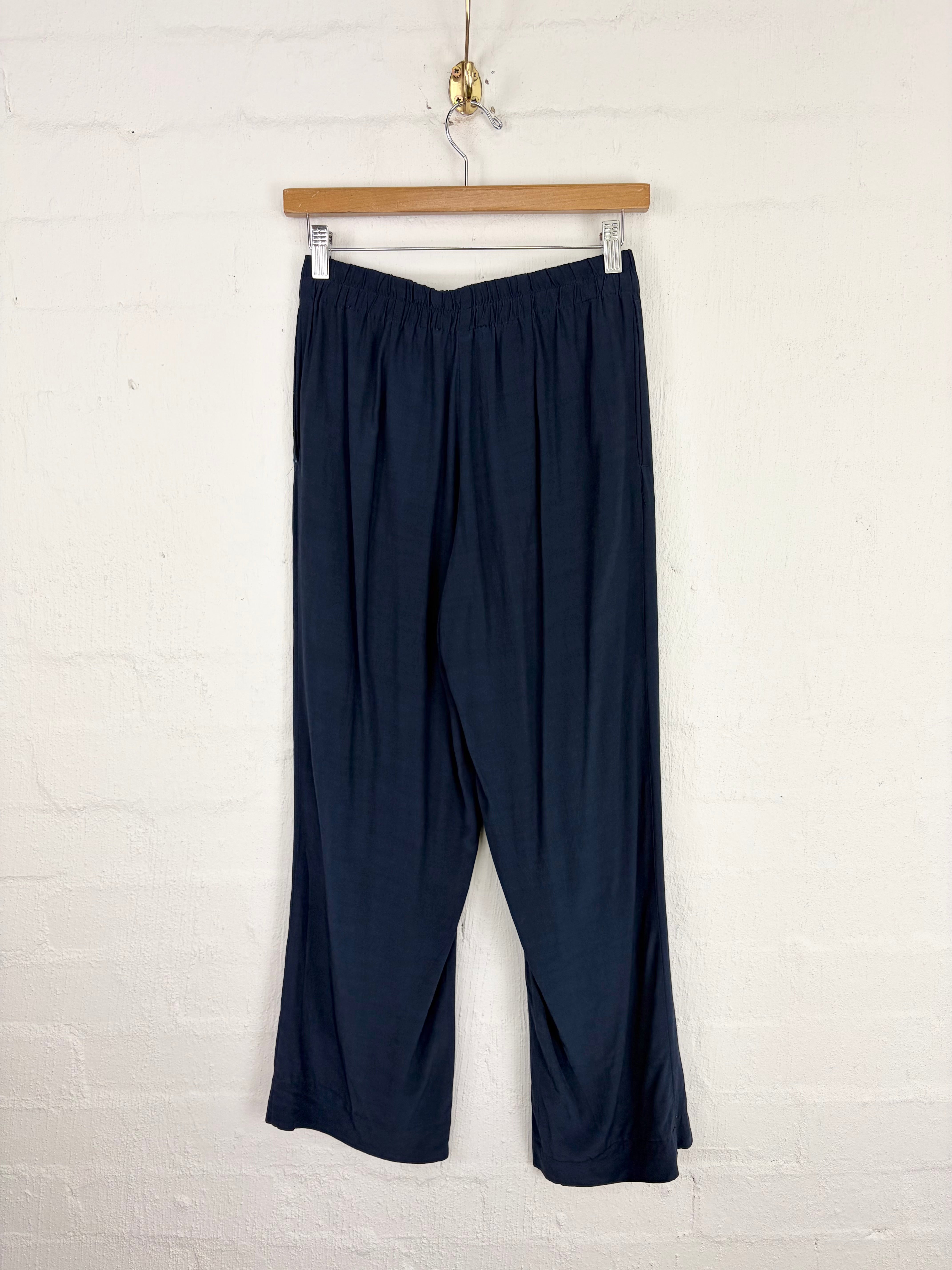 Samsøe Samsøe Navy Wide Leg Slacks - AU10
